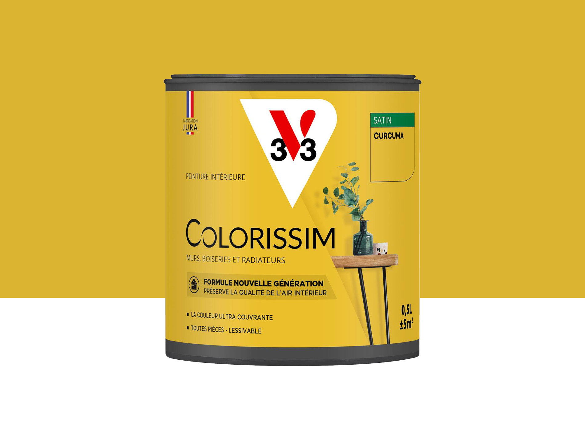Peinture de décoration Colorissim V33 Curcuma satiné 500ml