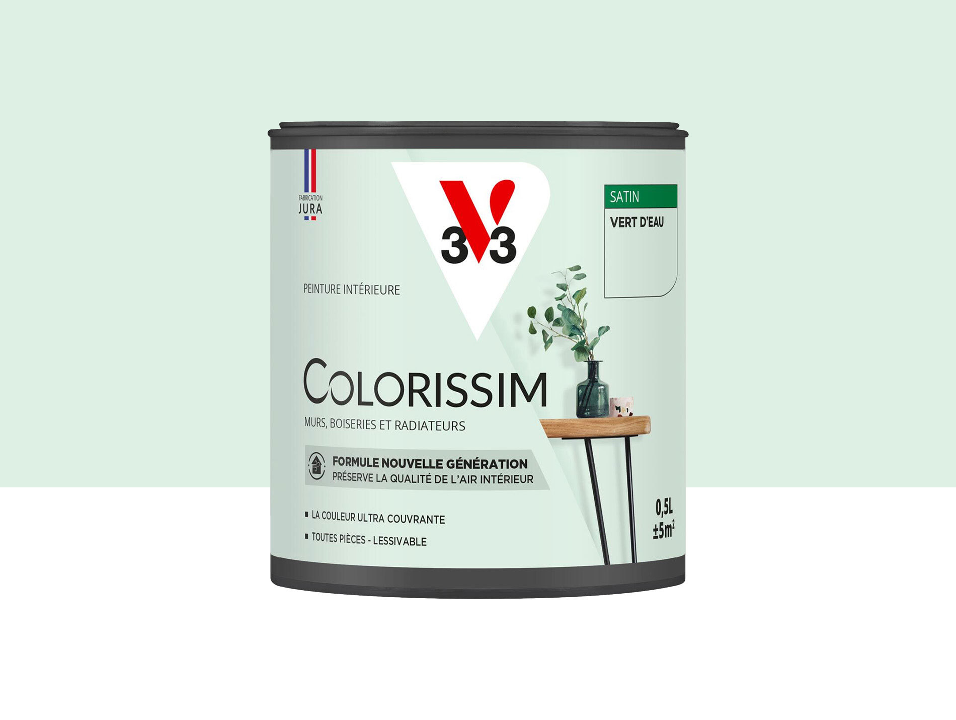 Peinture de décoration Colorissim V33 Vert d'eau satiné 500ml