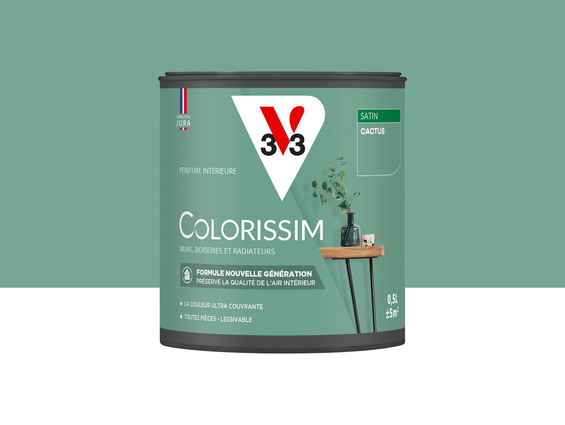 Peinture de décoration Colorissim V33 Cactus satiné 500ml