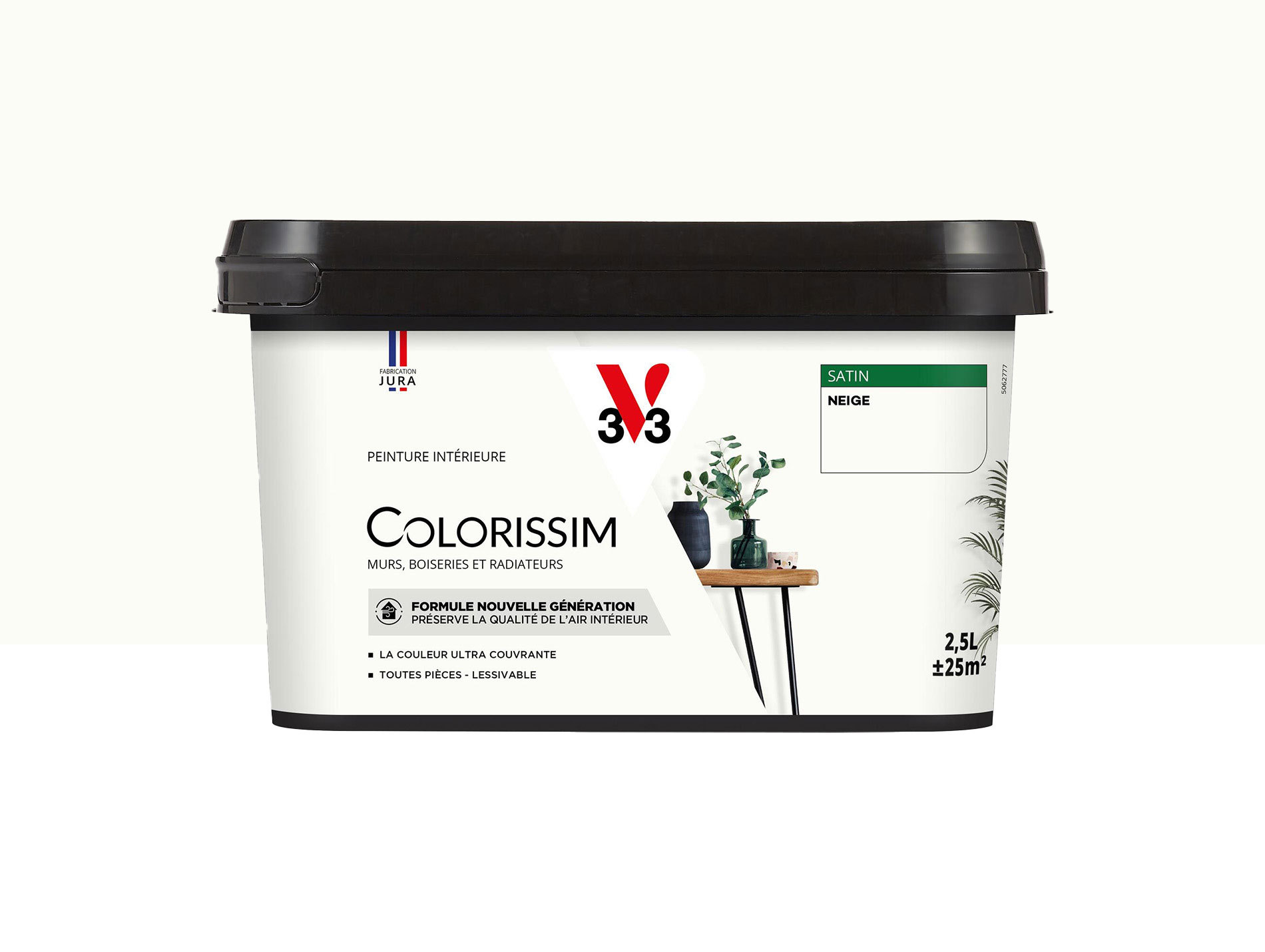Peinture de décoration Colorissim V33 Neige satiné 2,5L