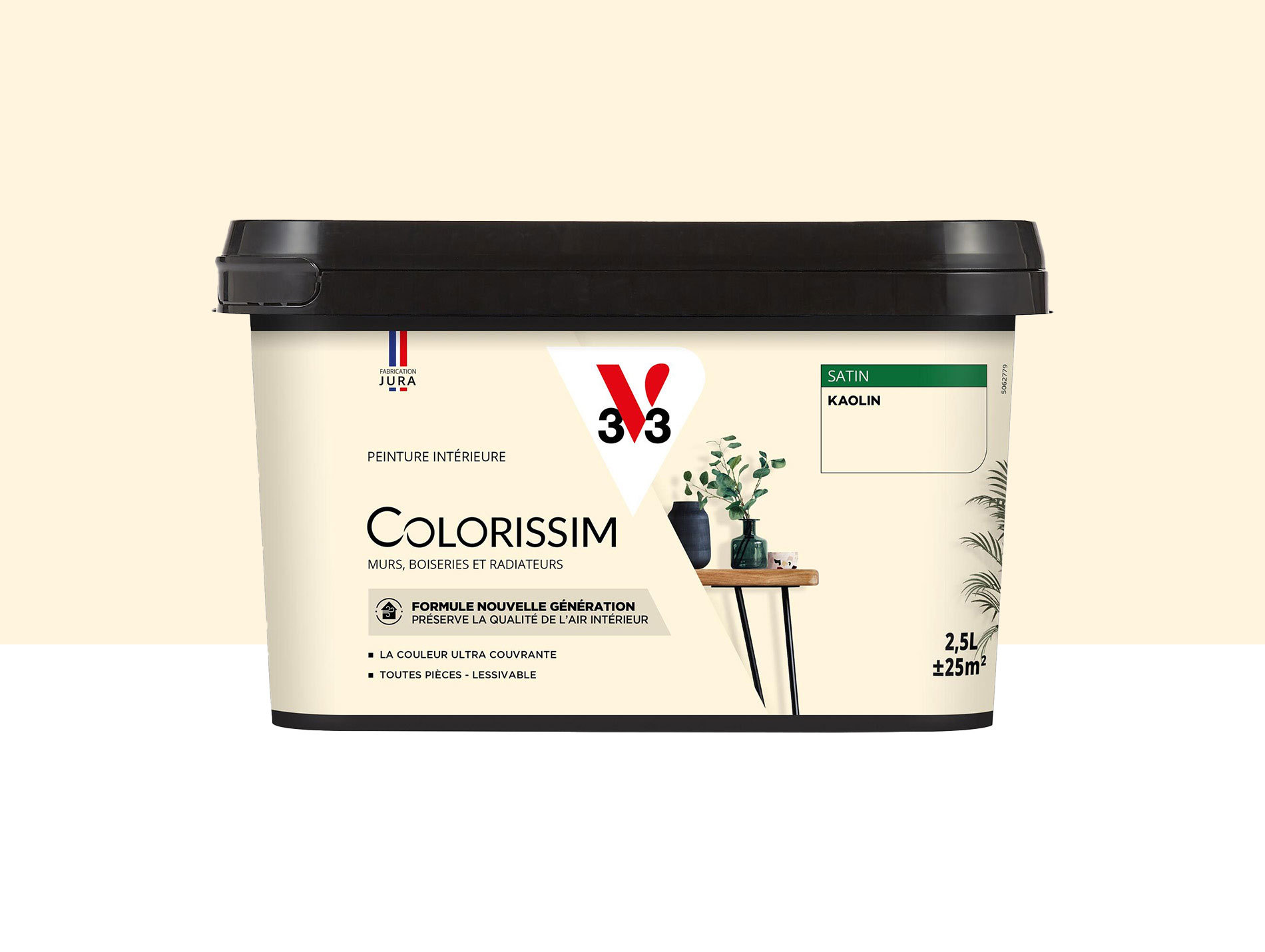 Peinture de décoration Colorissim V33 Kaolin satiné 2,5L