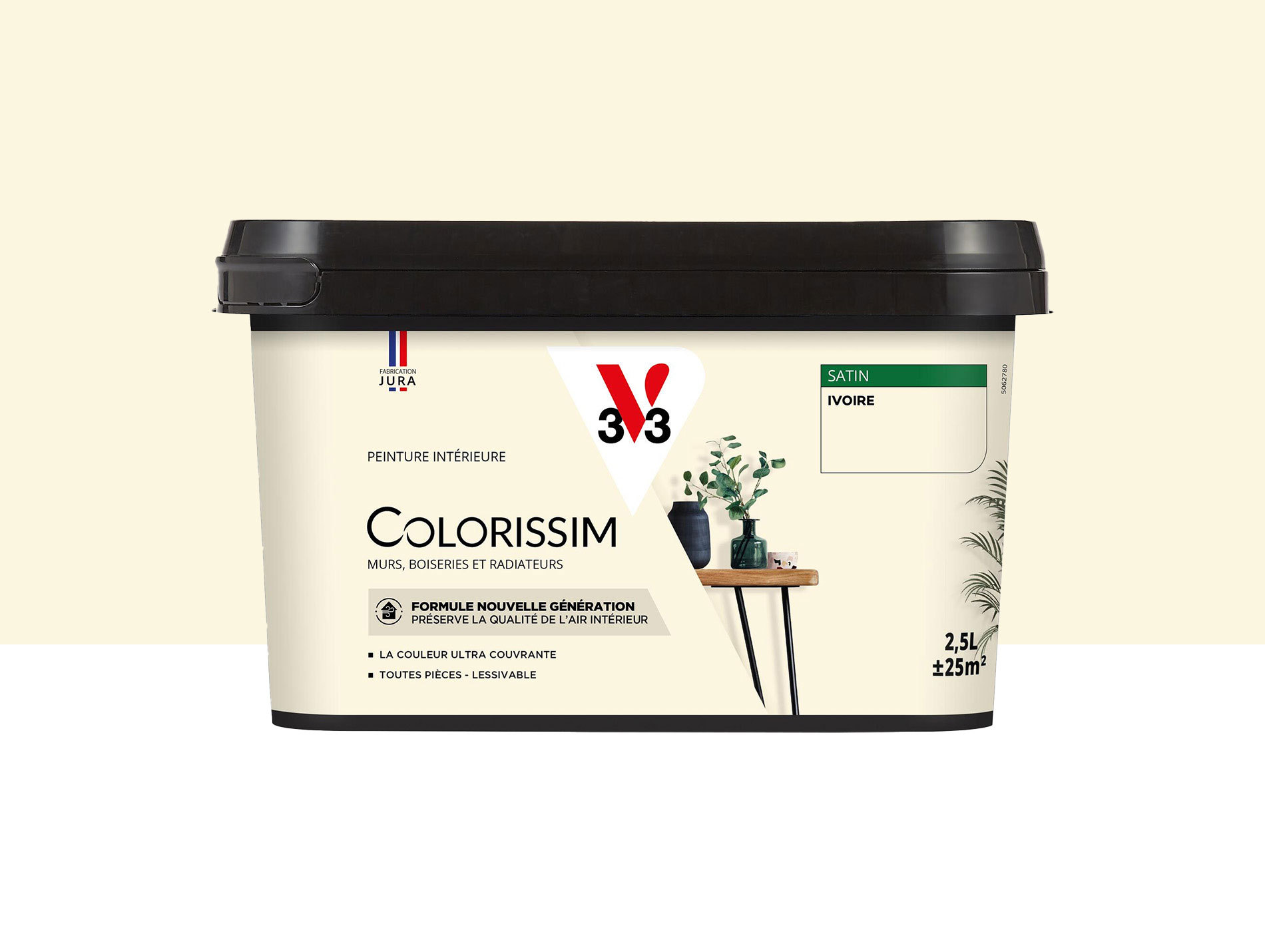 Peinture de décoration Colorissim V33 Ivoire satiné 2,5L