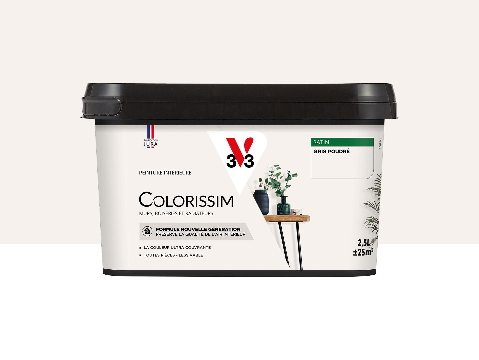 Peinture de décoration Colorissim V33 Gris poudré satiné 2,5L