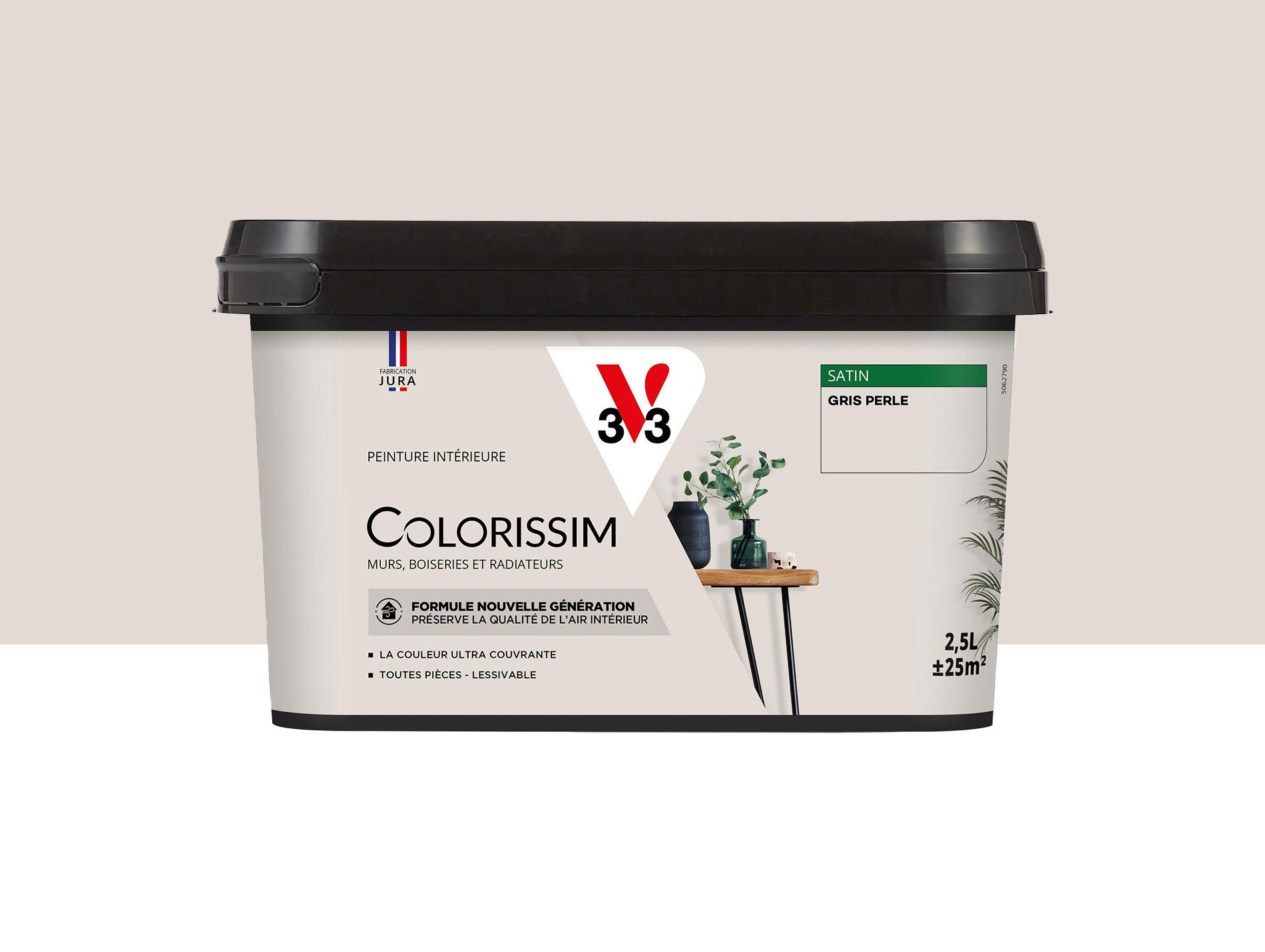 Peinture de décoration Colorissim V33 Gris perle satiné 2,5L