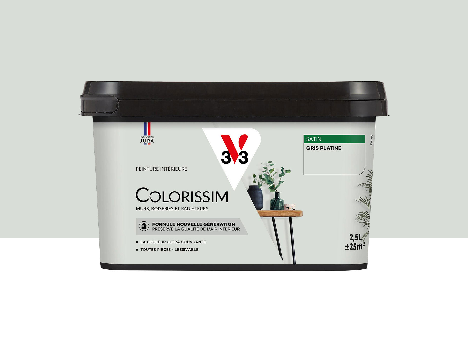 Peinture de décoration Colorissim V33 Gris platine satiné 2,5L