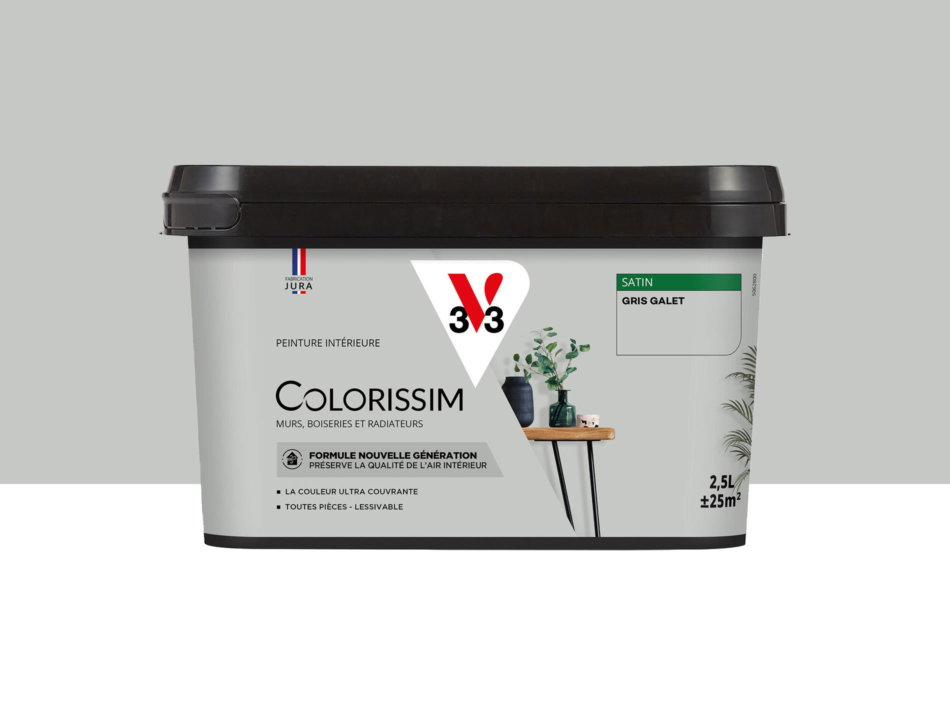 Peinture de décoration Colorissim V33 Gris galet satiné 2,5L