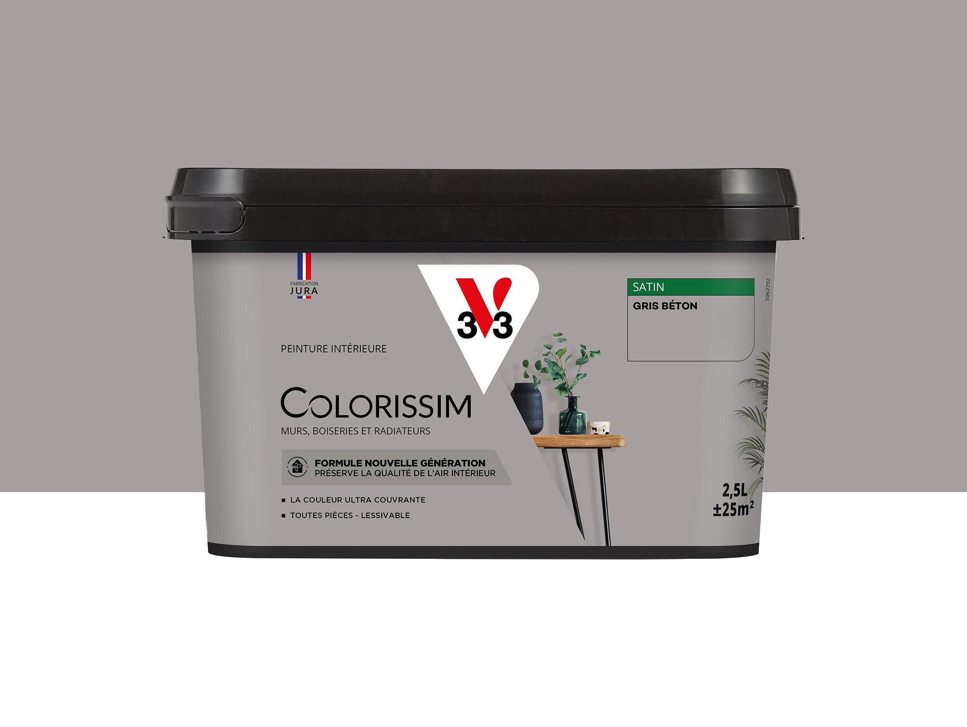 Peinture de décoration Colorissim V33 Gris béton satiné 2,5L