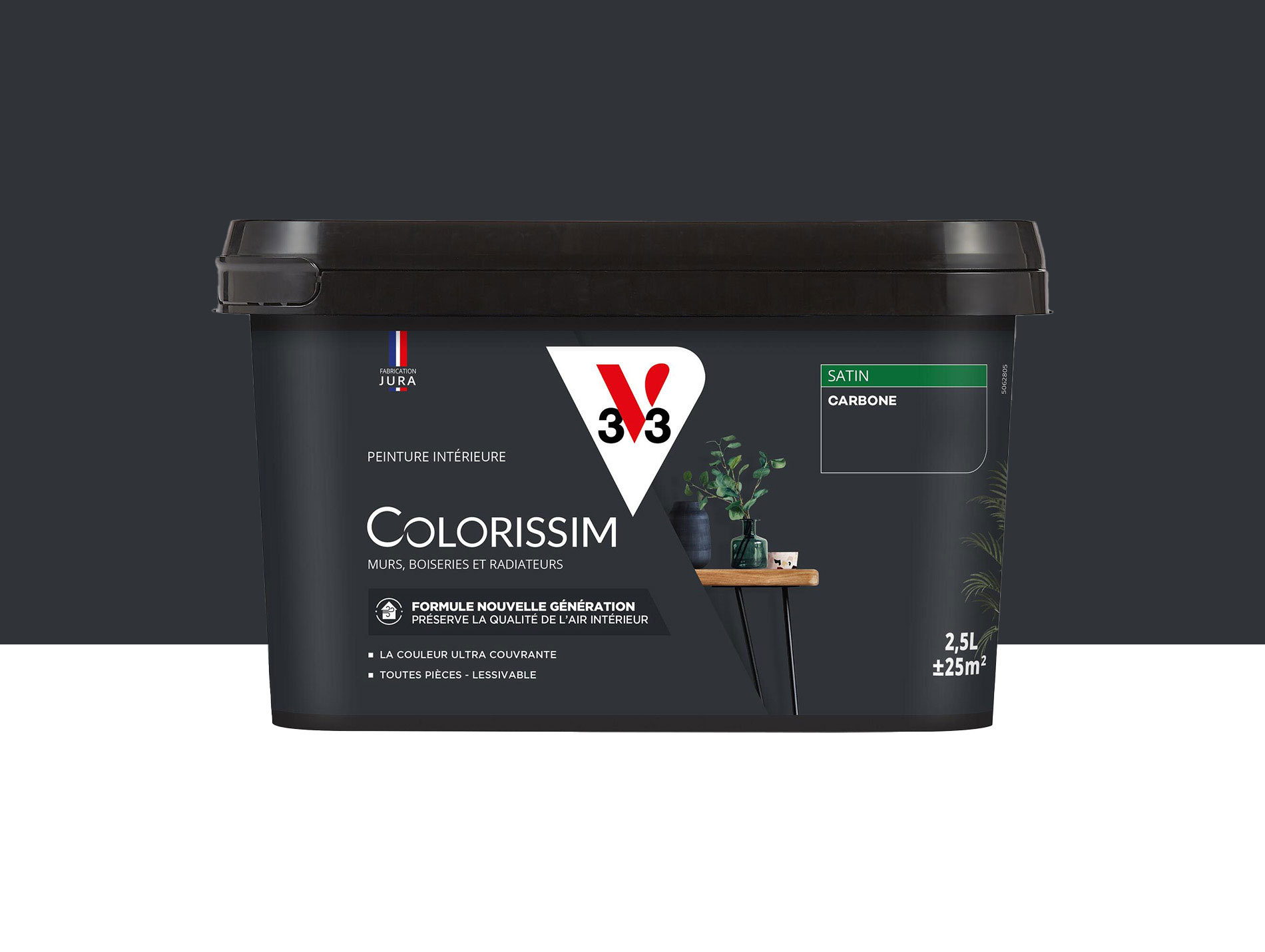 Peinture de décoration Colorissim V33 Carbone satiné 2,5L