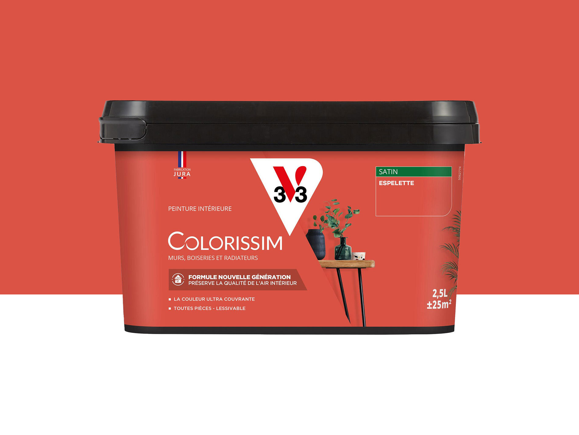 Peinture de décoration Colorissim V33 Espelette satiné 2,5L