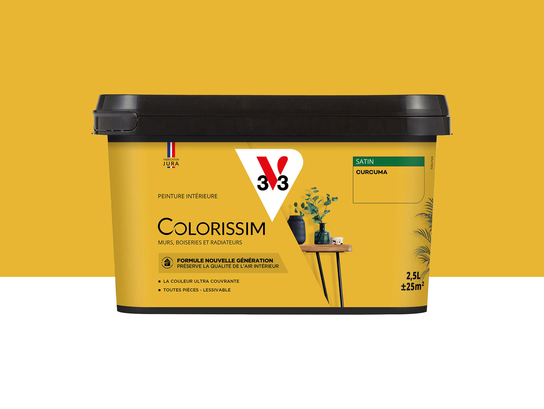 Peinture de décoration Colorissim V33 Curcuma satiné 2,5L