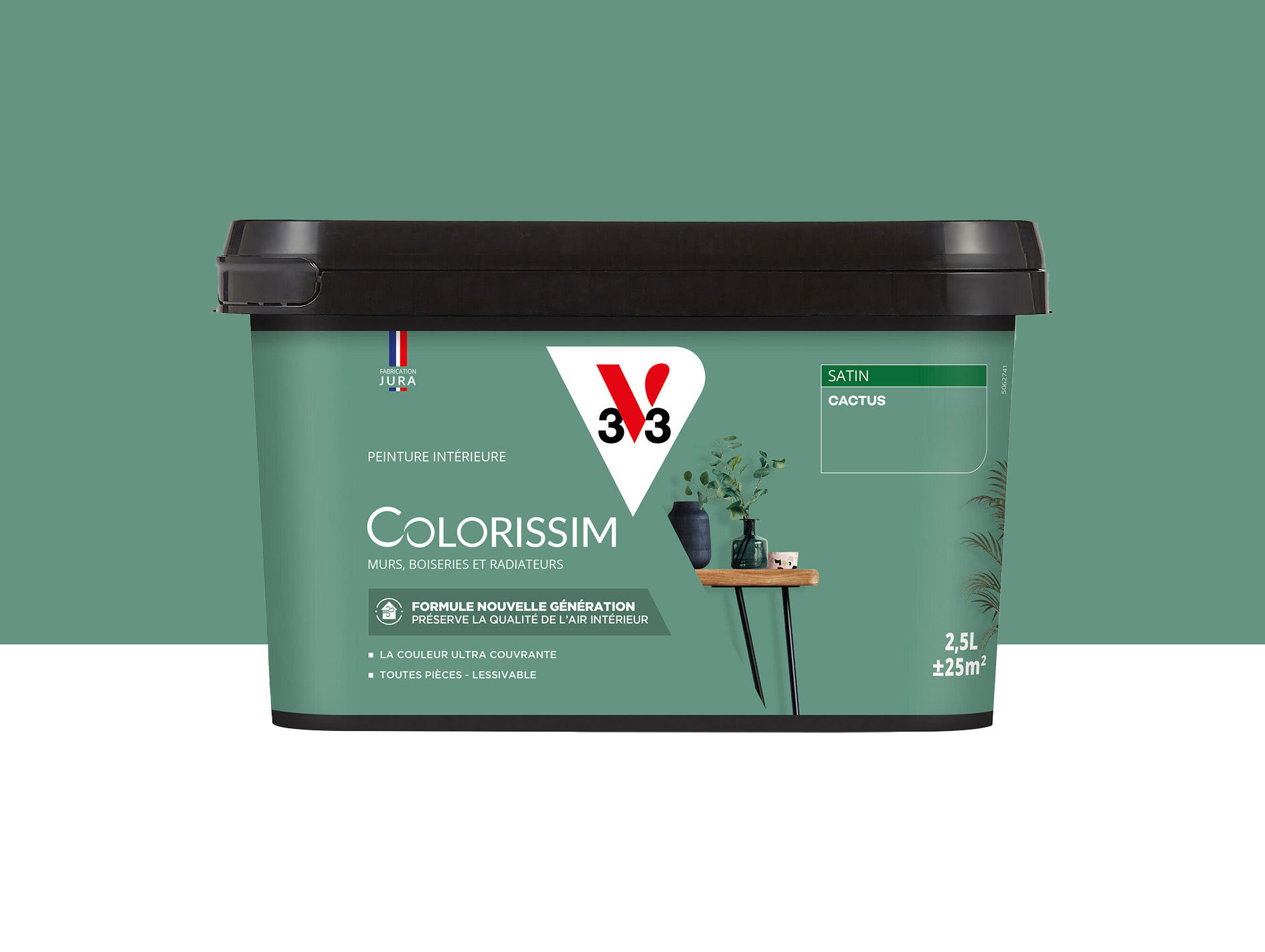 Peinture de décoration Colorissim V33 Cactus satiné 2,5L