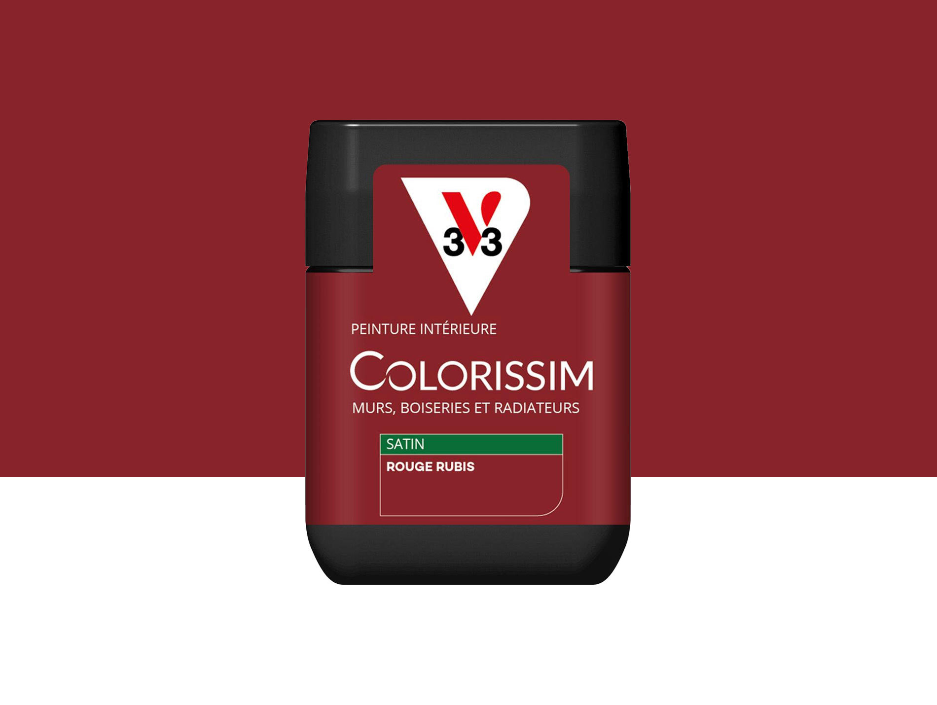 Peinture de décoration Colorissim V33 Rouge rubis satiné 75ml
