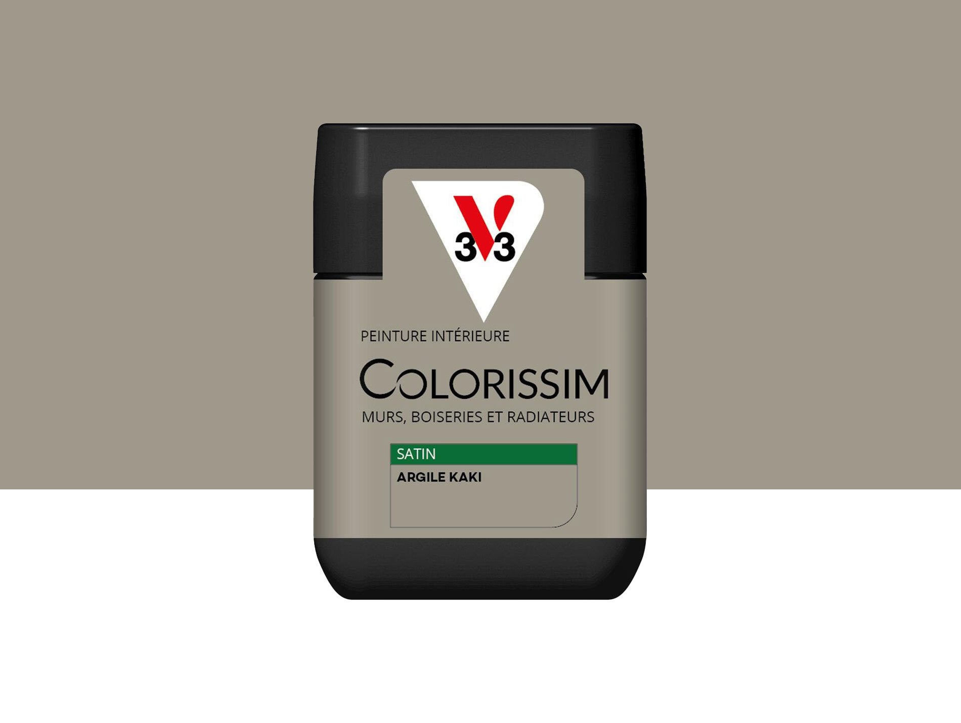 Peinture de décoration Colorissim V33 Argile kaki satiné 75ml