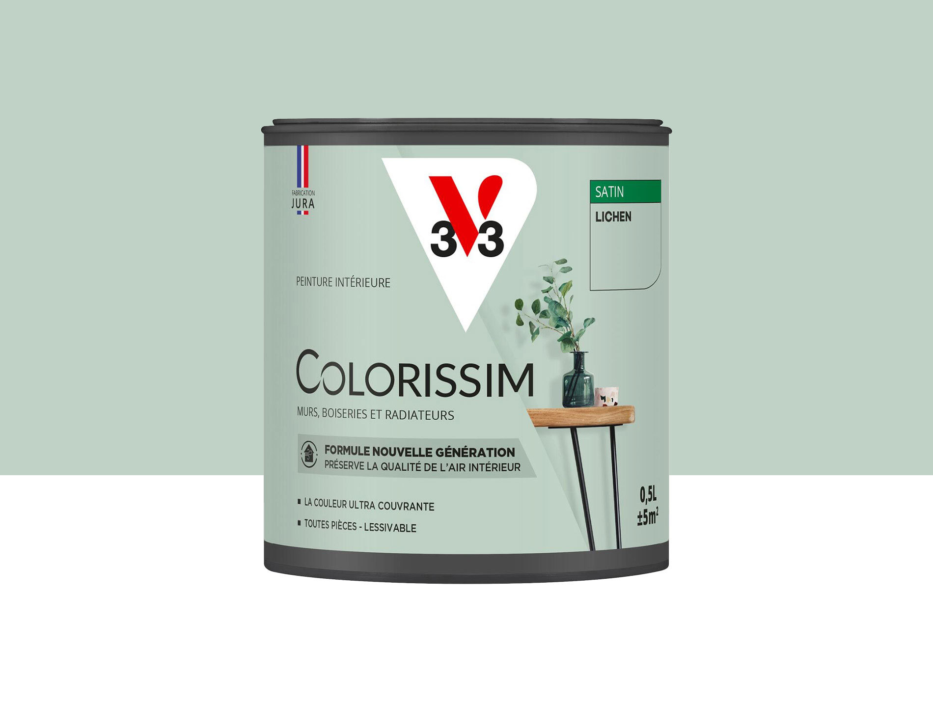 Peinture de décoration Colorissim V33 Lichen satiné 500ml