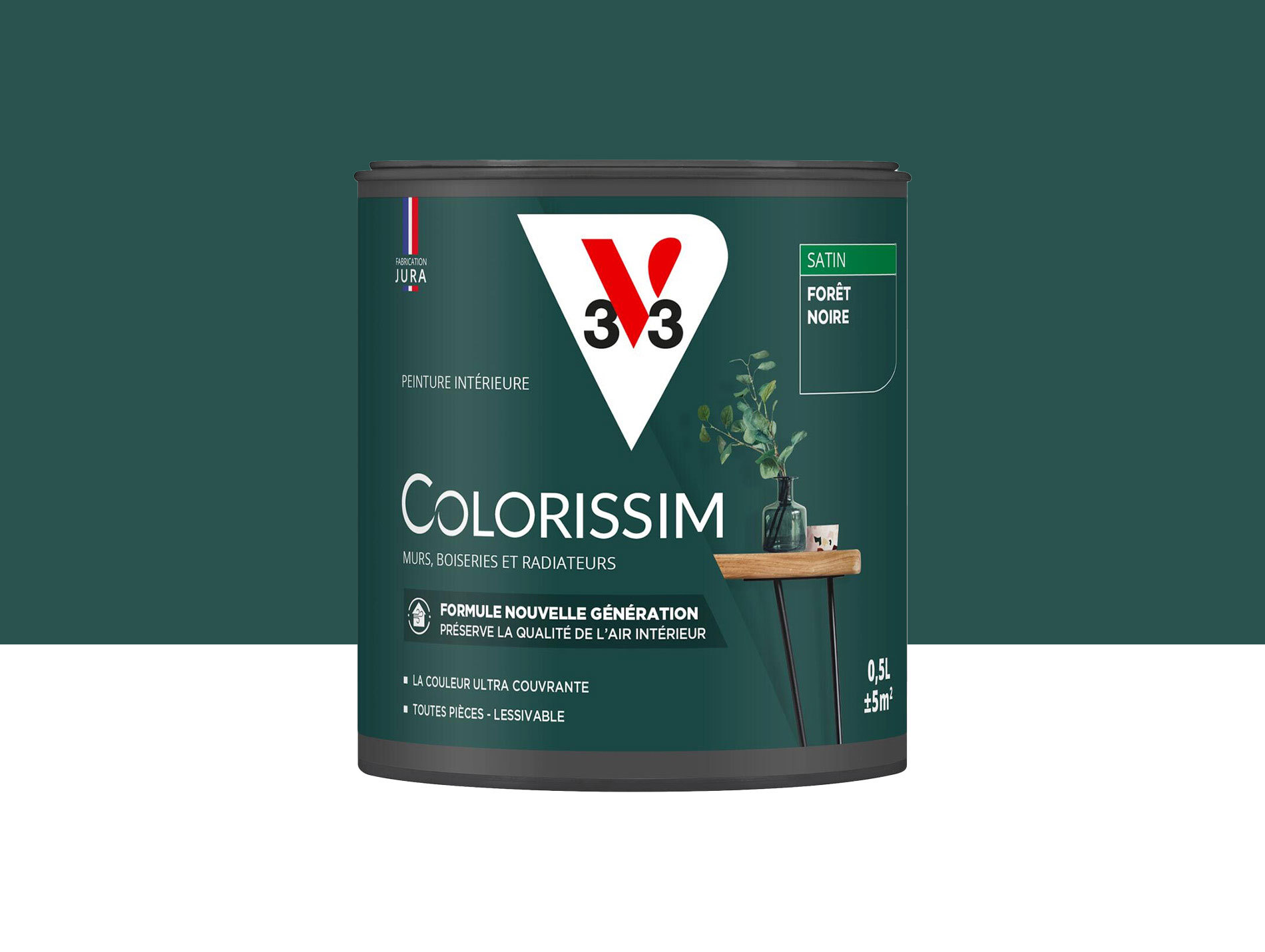 Peinture de décoration Colorissim V33 Forêt noire satiné 500ml
