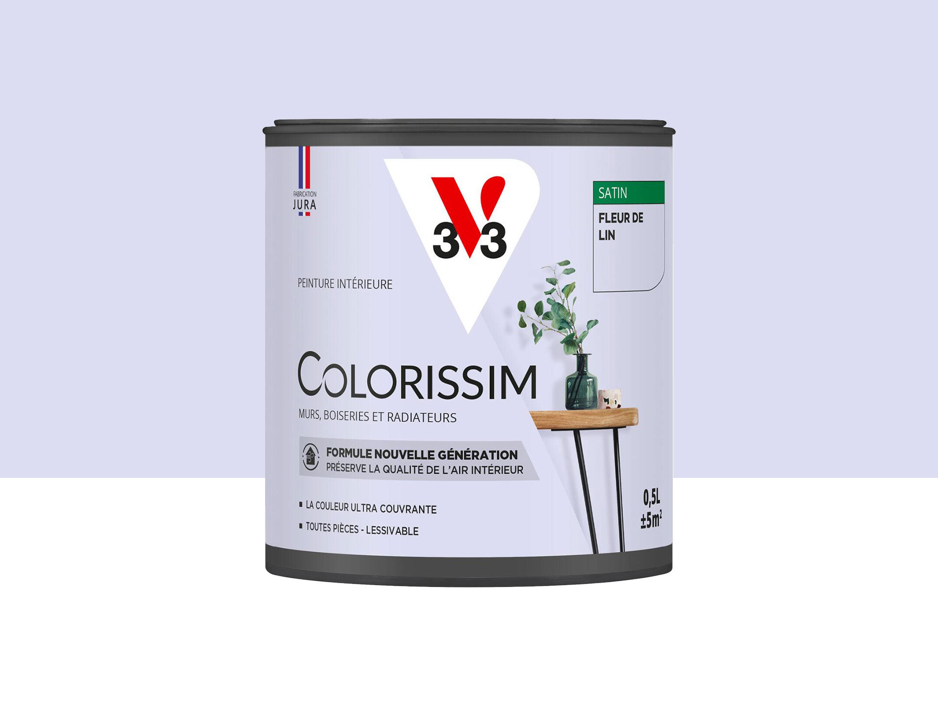 Peinture de décoration Colorissim V33 Fleur de lin satiné 500ml