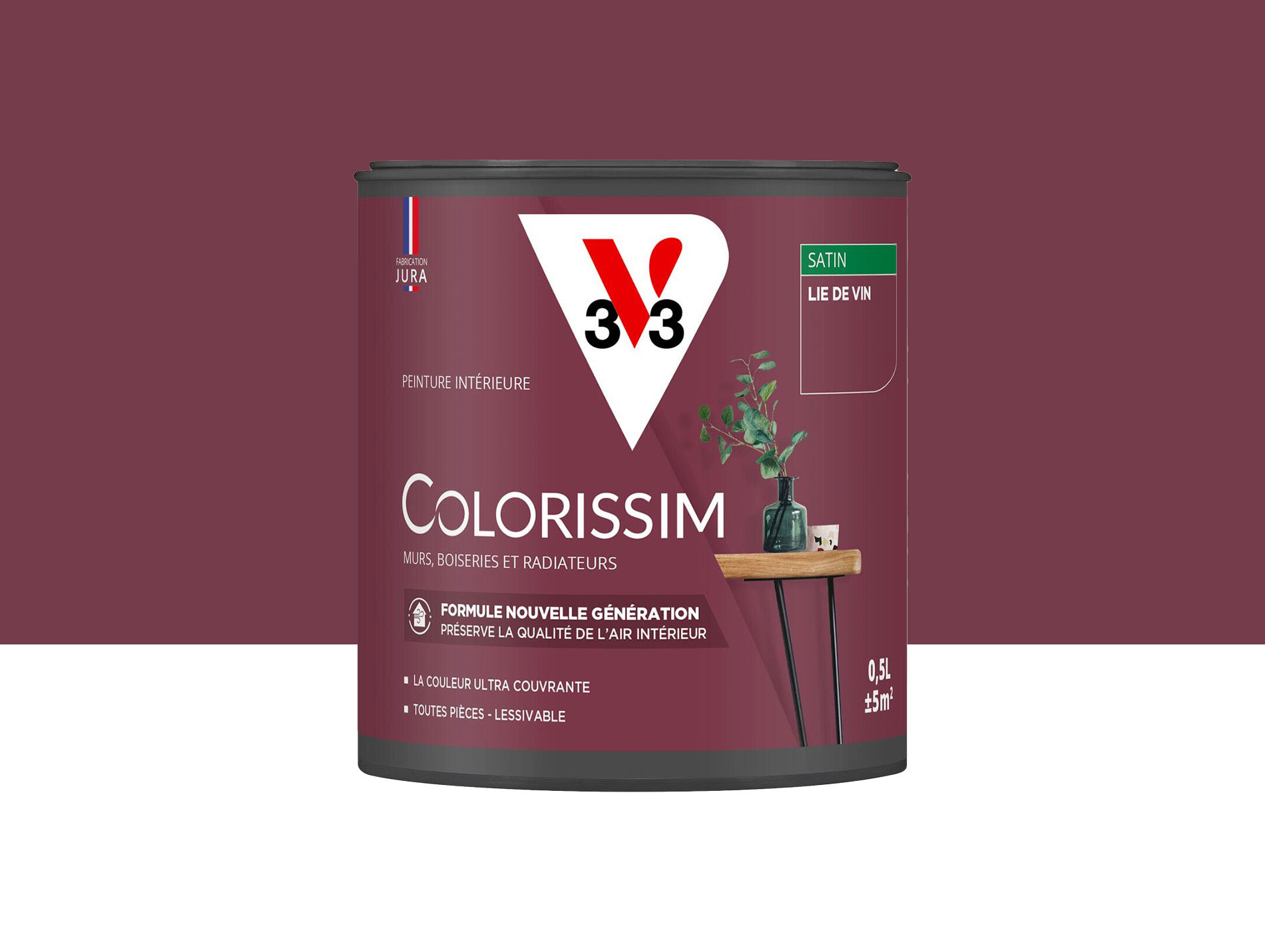Peinture de décoration Colorissim V33 Lin de vin satiné 500ml