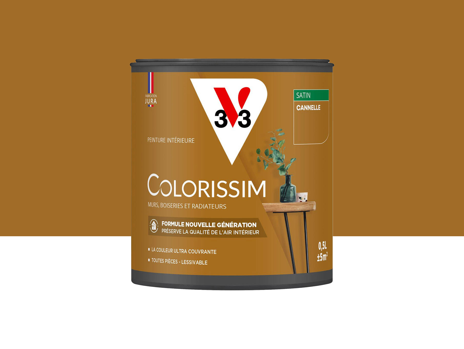 Peinture de décoration Colorissim V33 Cannelle satiné 500ml