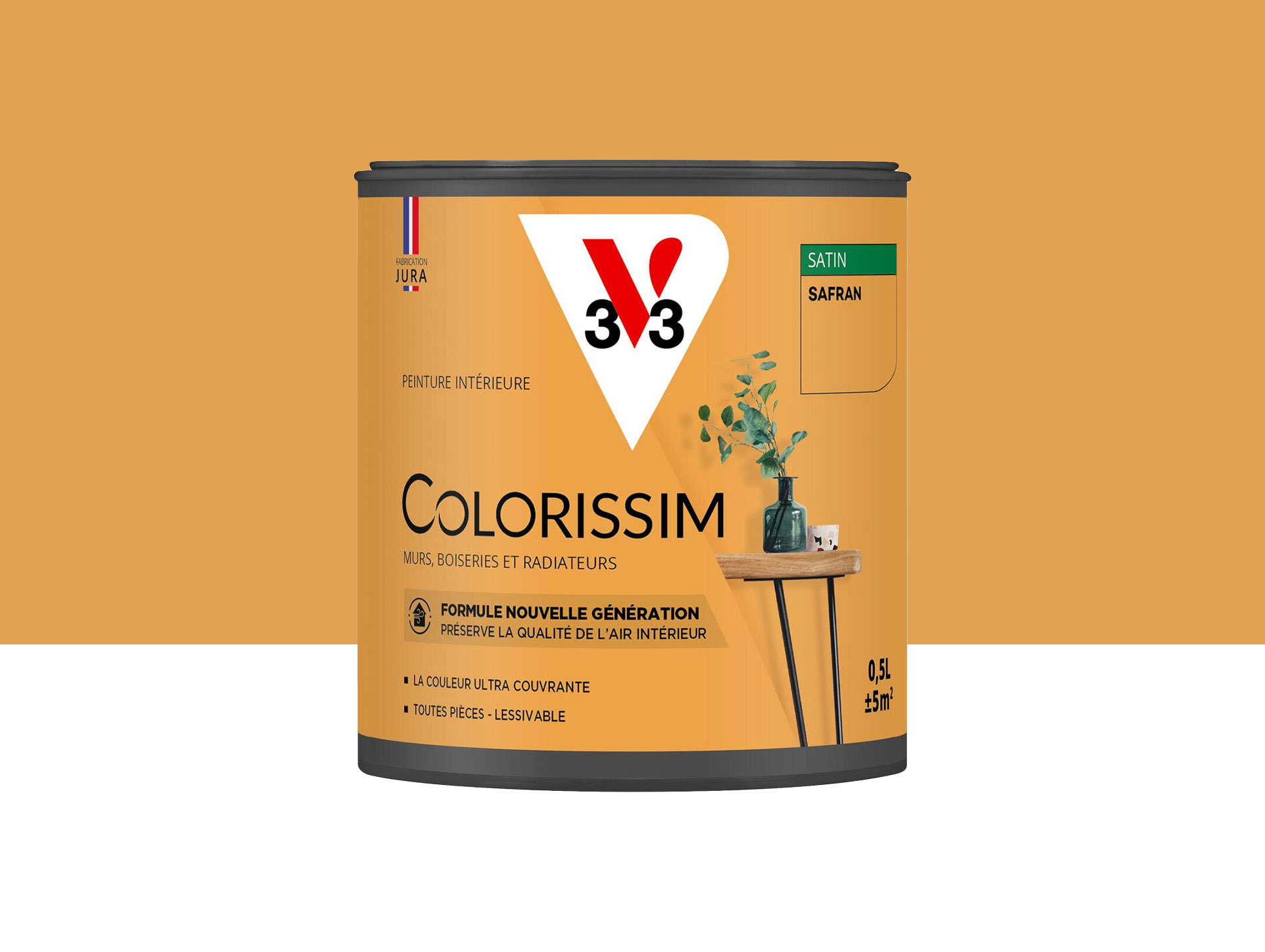 Peinture de décoration Colorissim V33 Safran satiné 500ml