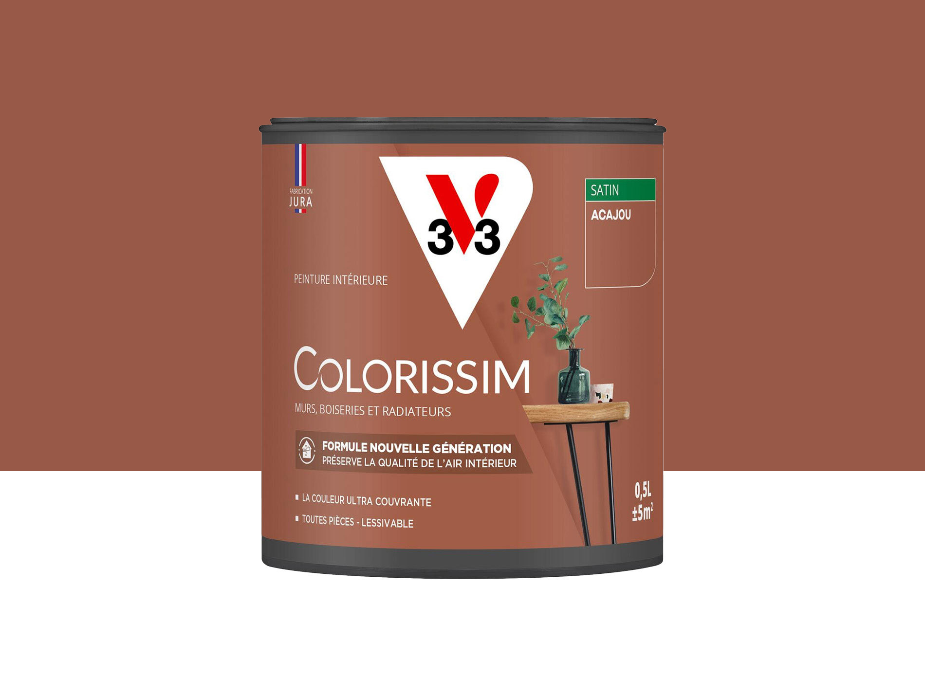 Peinture de décoration Colorissim V33 Acajou satiné 500ml