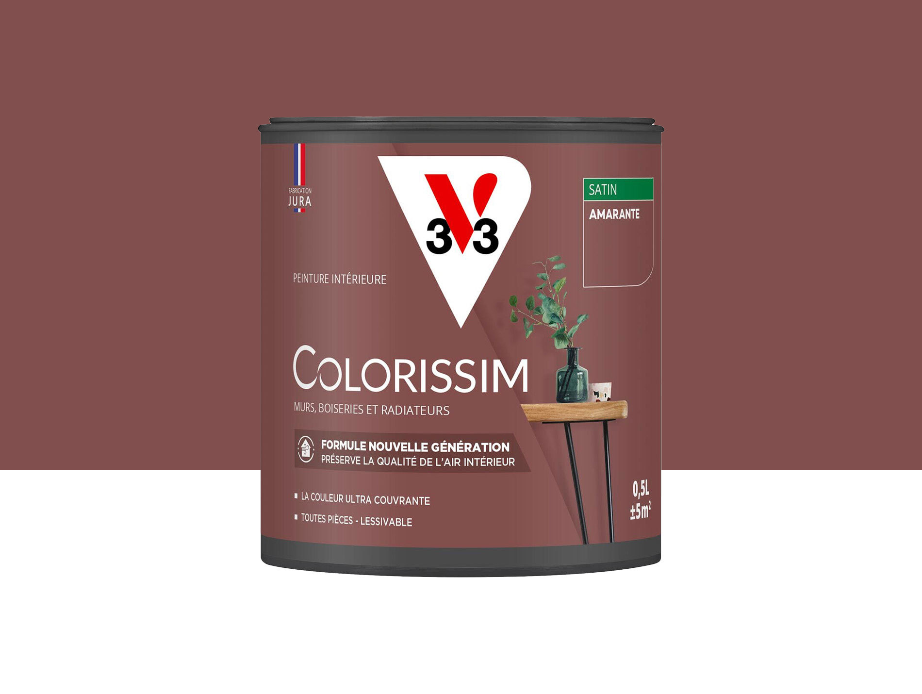 Peinture de décoration Colorissim V33 Amarante satiné 500ml