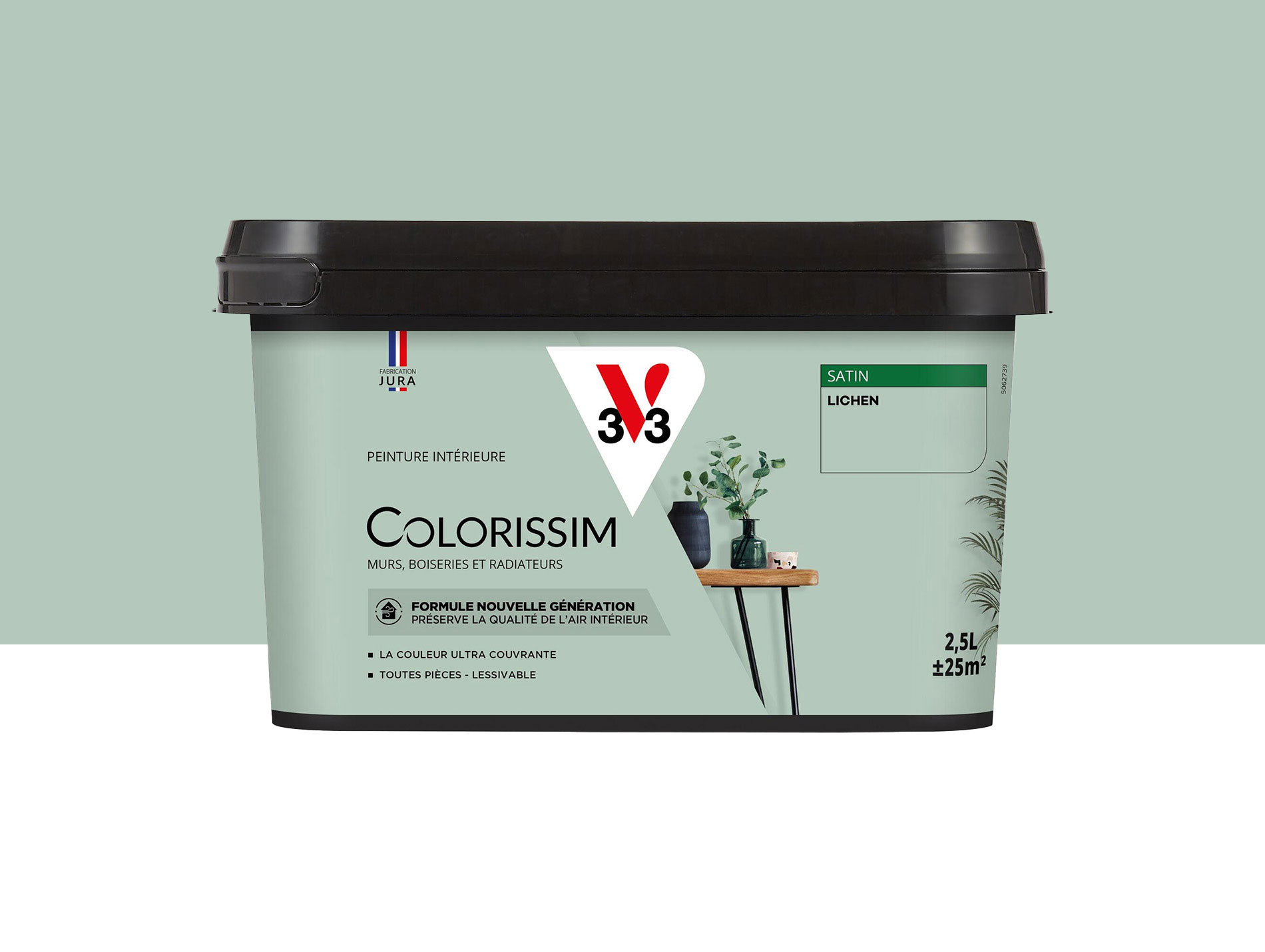 Peinture de décoration Colorissim V33 Lichen satiné 2,5L