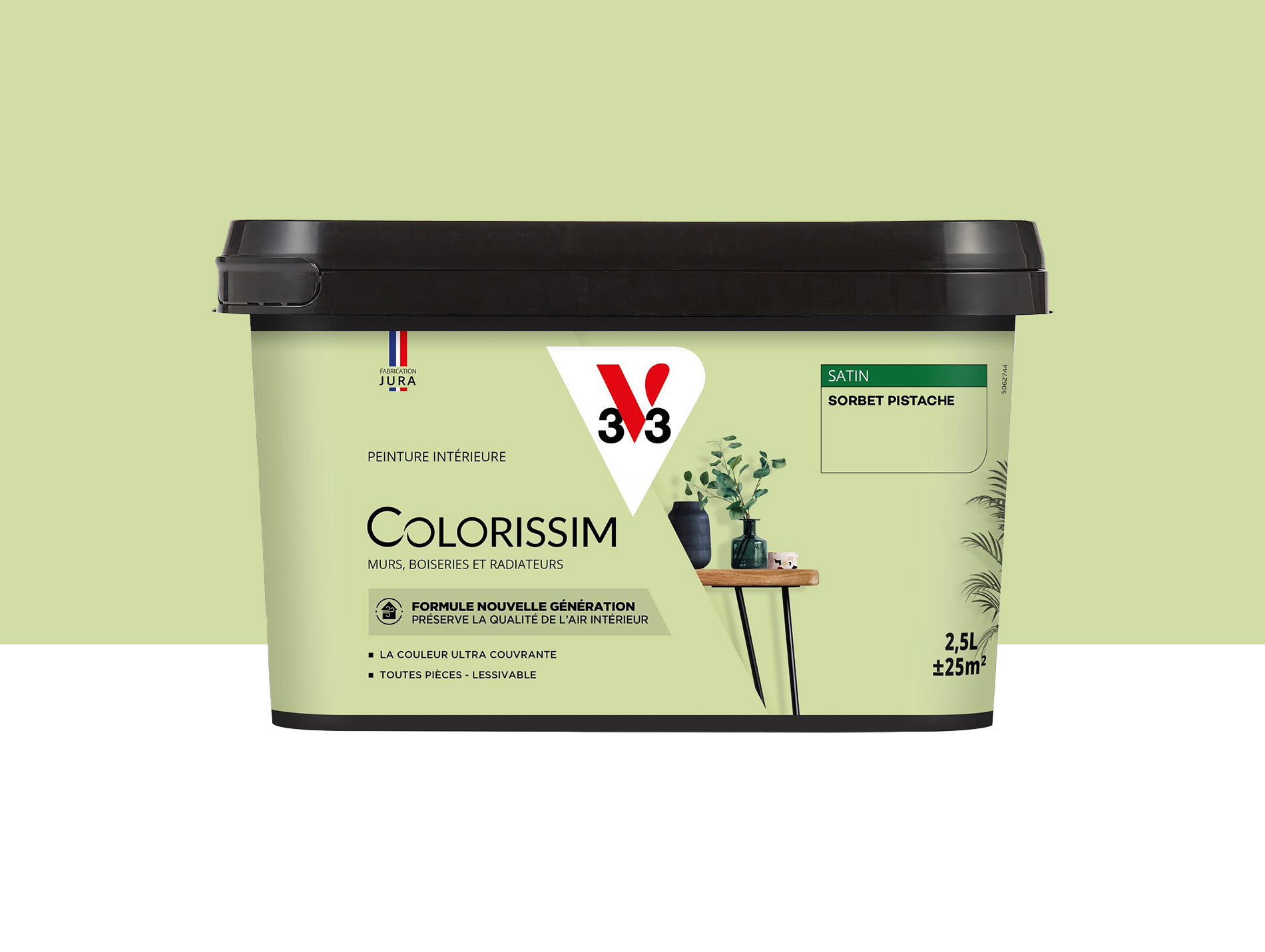 Peinture de décoration Colorissim V33 Sorbet pistache satiné 2,5L