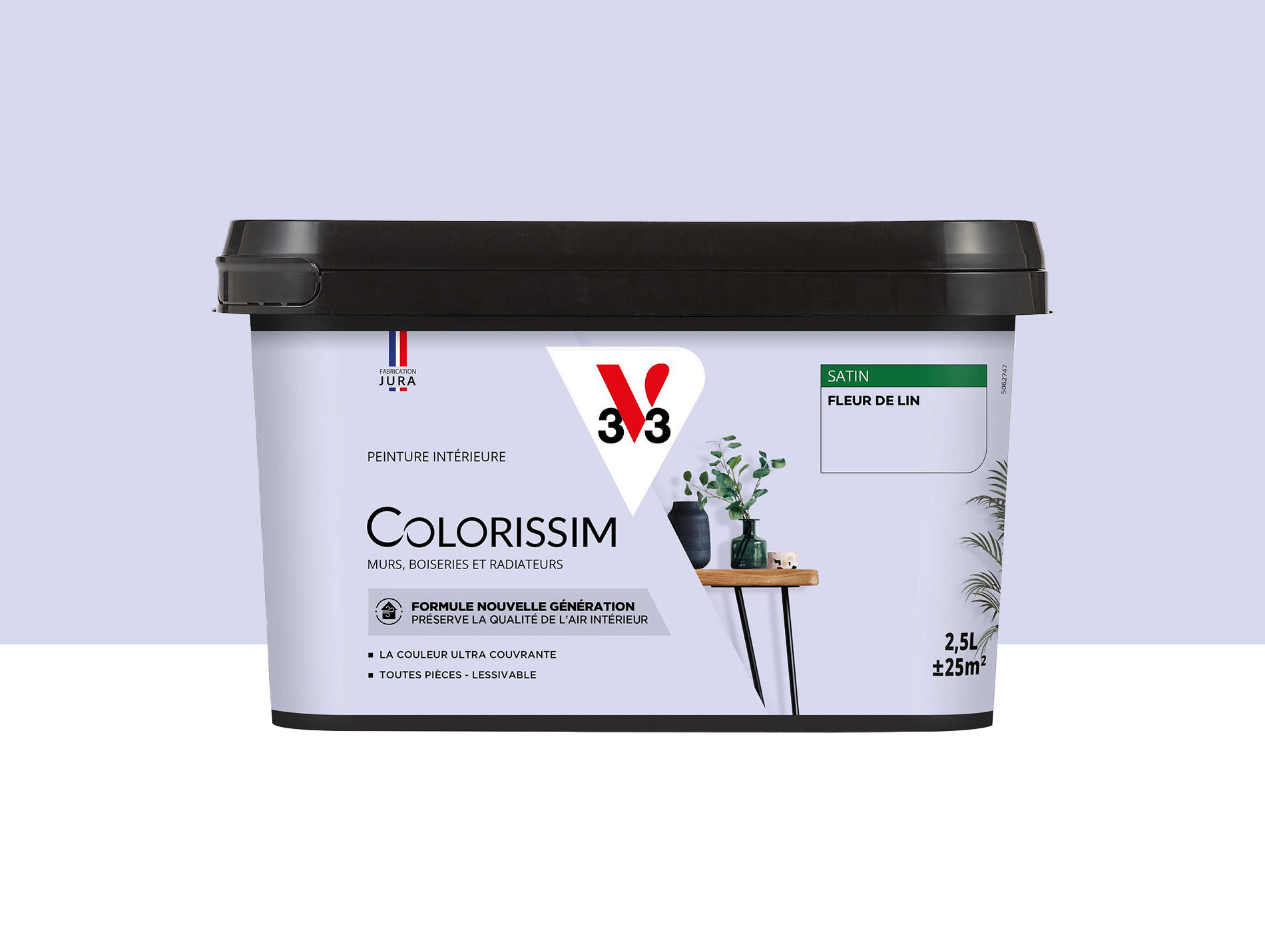 Peinture de décoration Colorissim V33 Fleur de lin satiné 2,5L