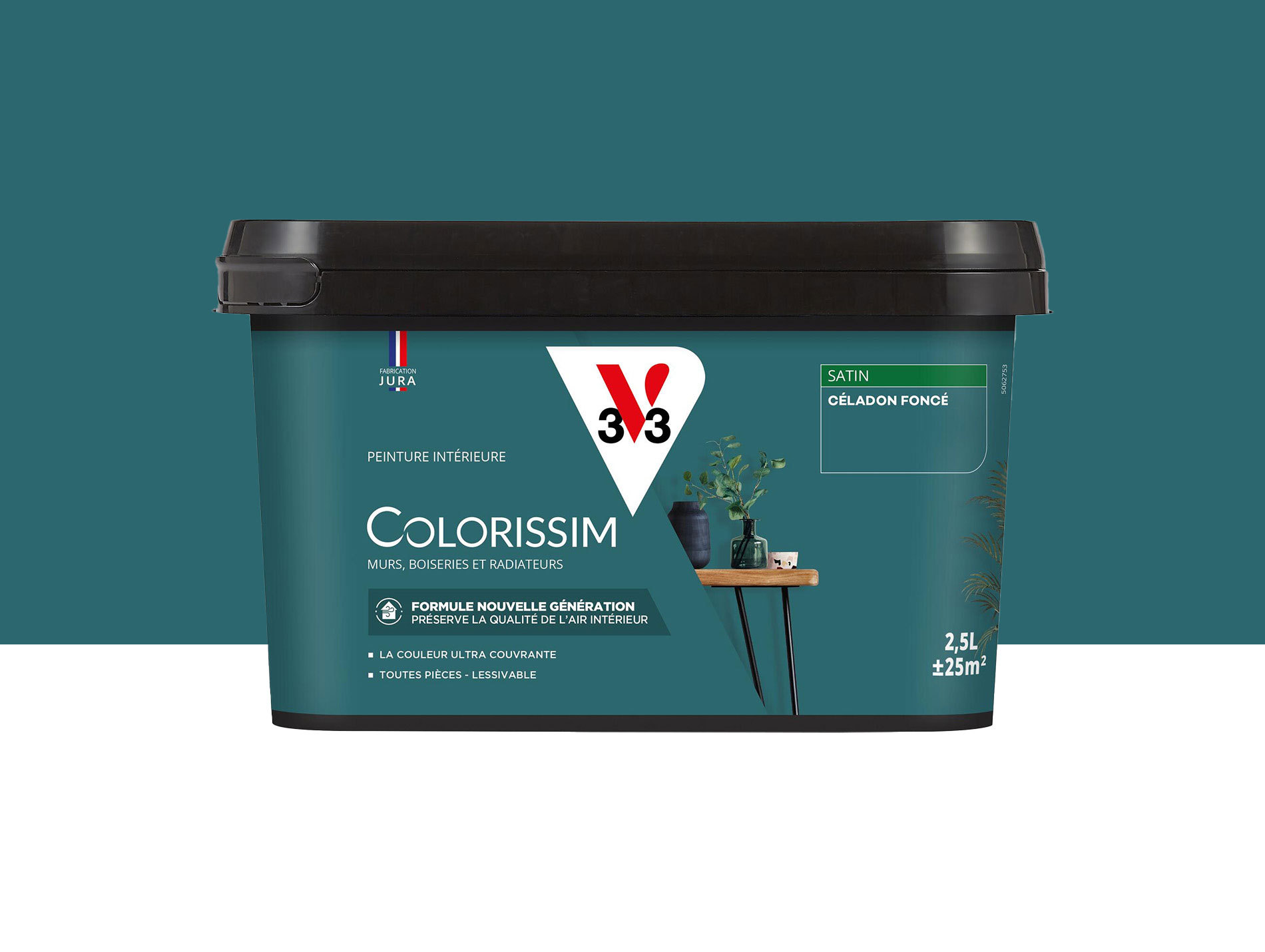 Peinture de décoration Colorissim V33 Céladon foncé satiné 2,5L