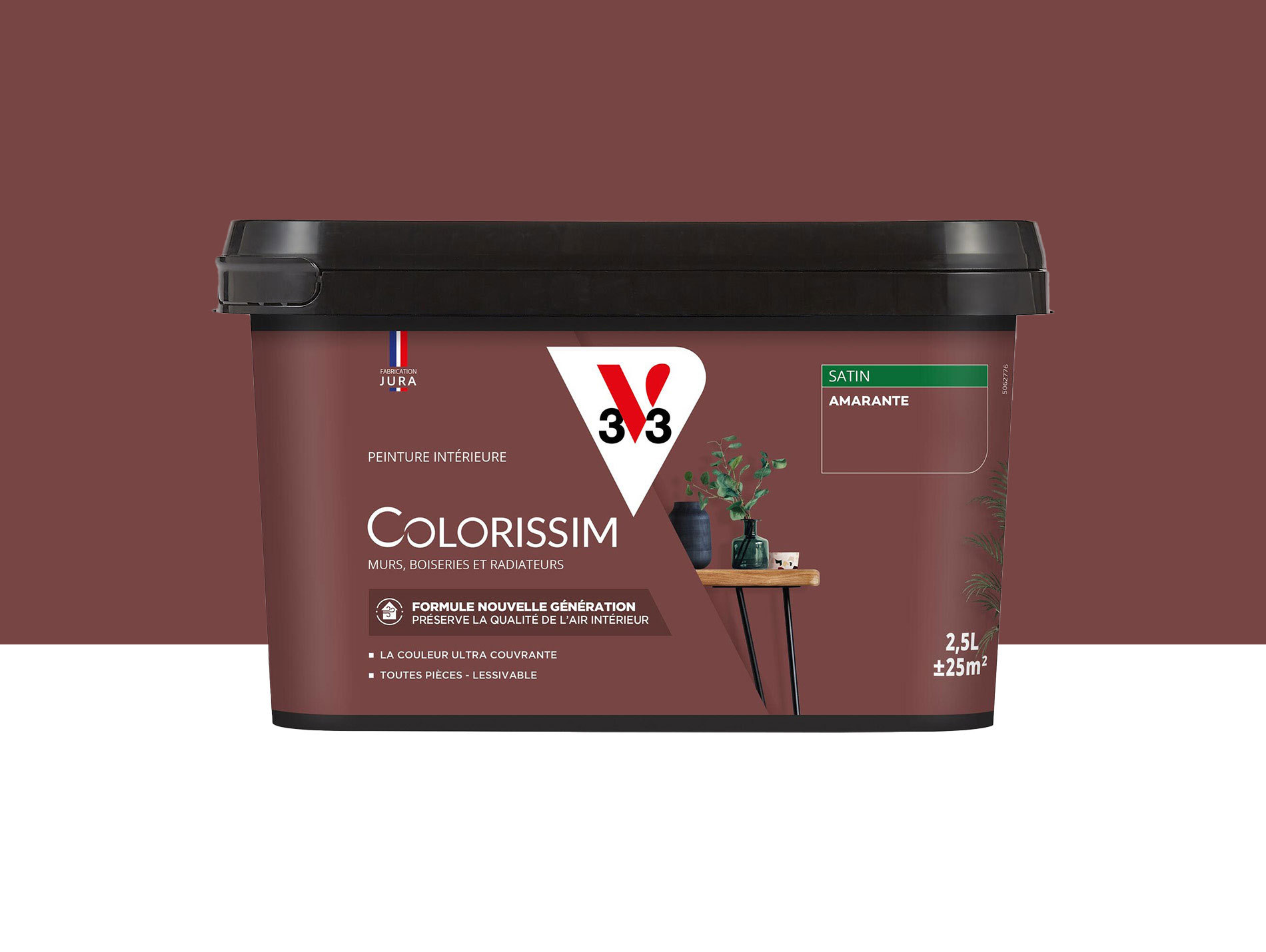 Peinture de décoration Colorissim V33 Amarante satiné 2,5L