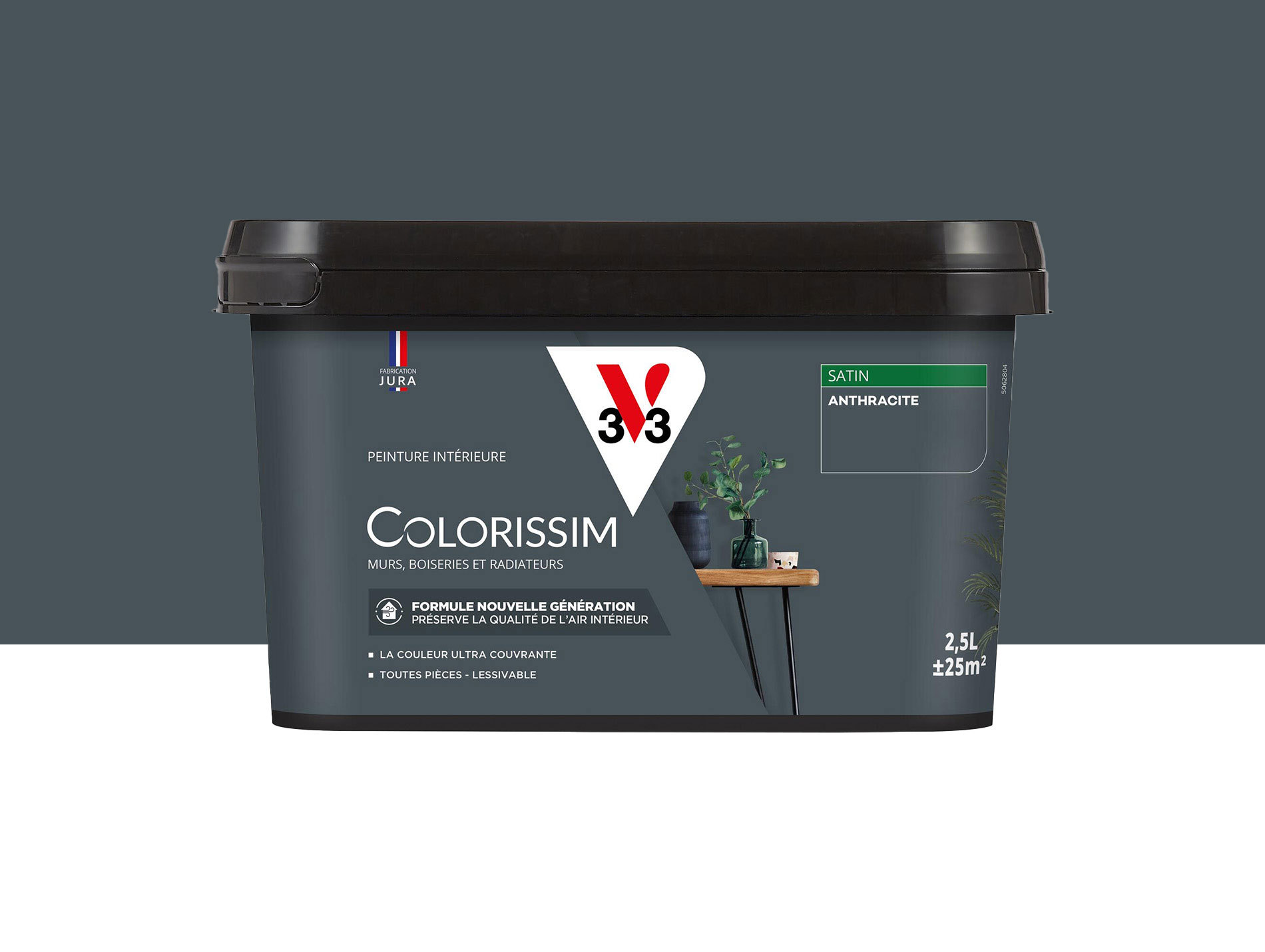 Peinture de décoration Colorissim V33 Anthracite satiné 2,5L