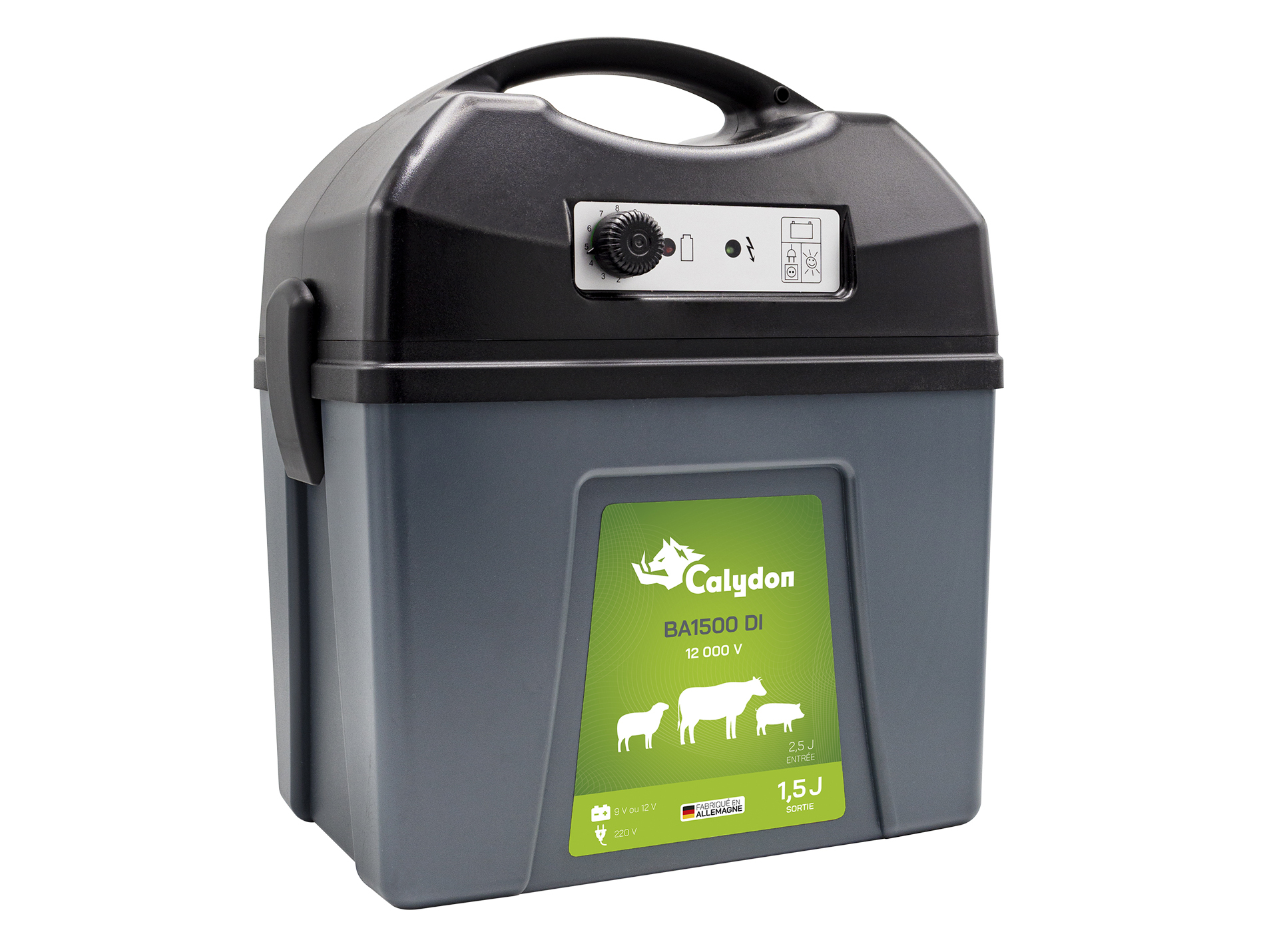 Electrificateur sur batterie ou pile CALYDON 12000V 1,5J