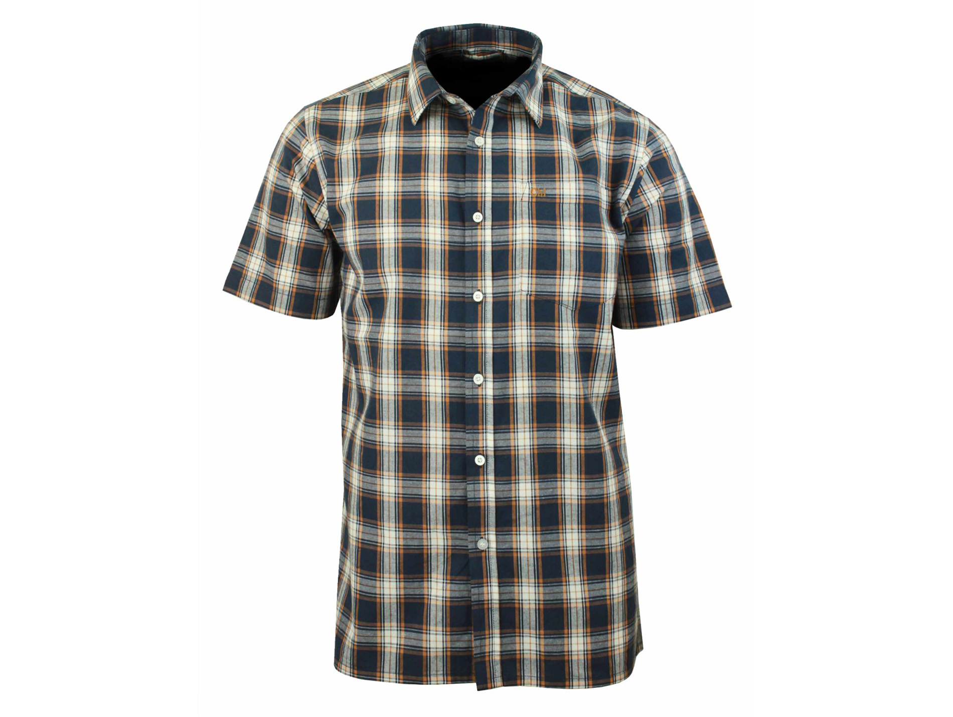 Chemise manches courtes CHALLENGER Ballon1 bleu/orange