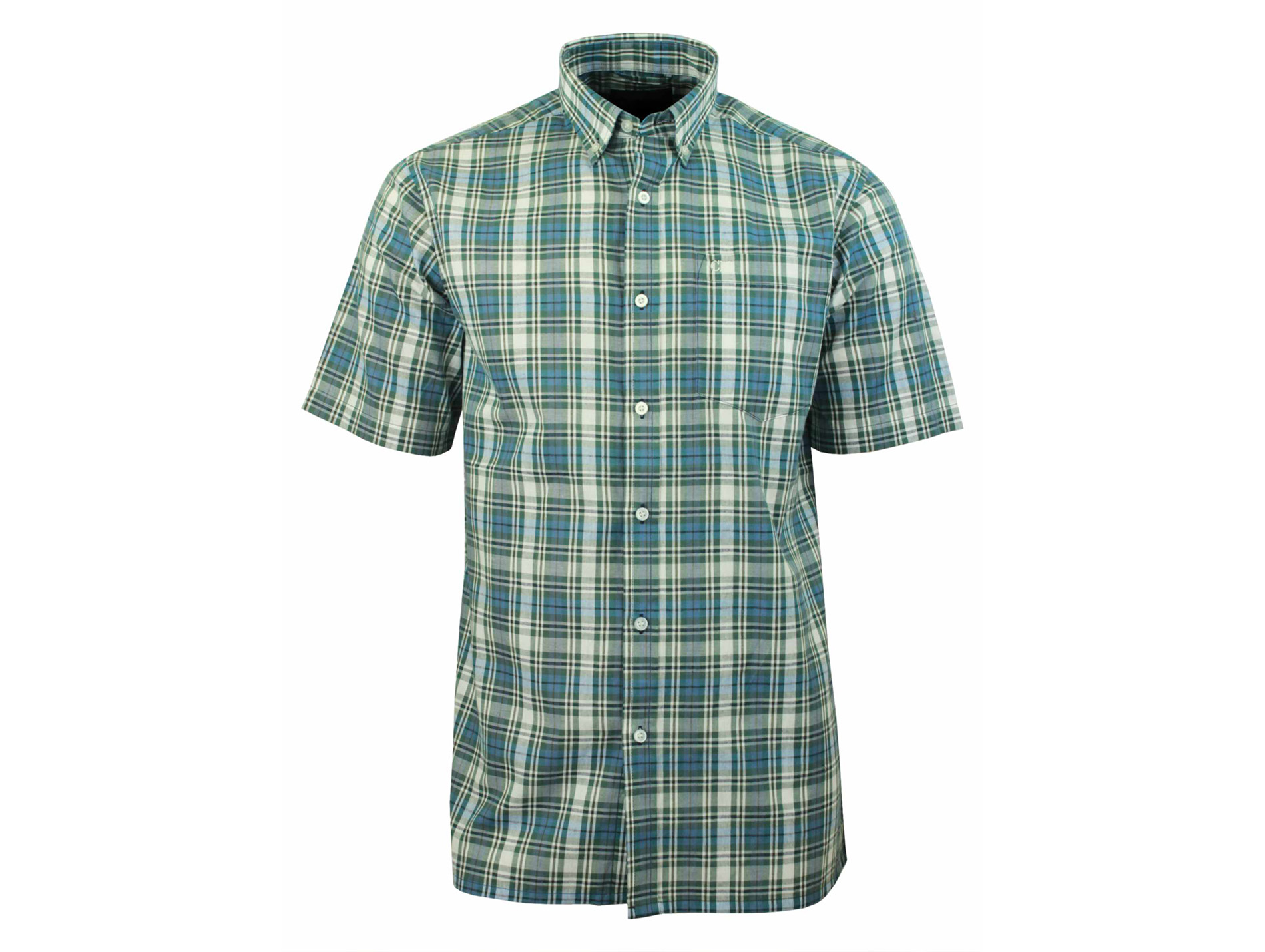Chemise manches courtes CHALLENGER Barista1 bleu/vert