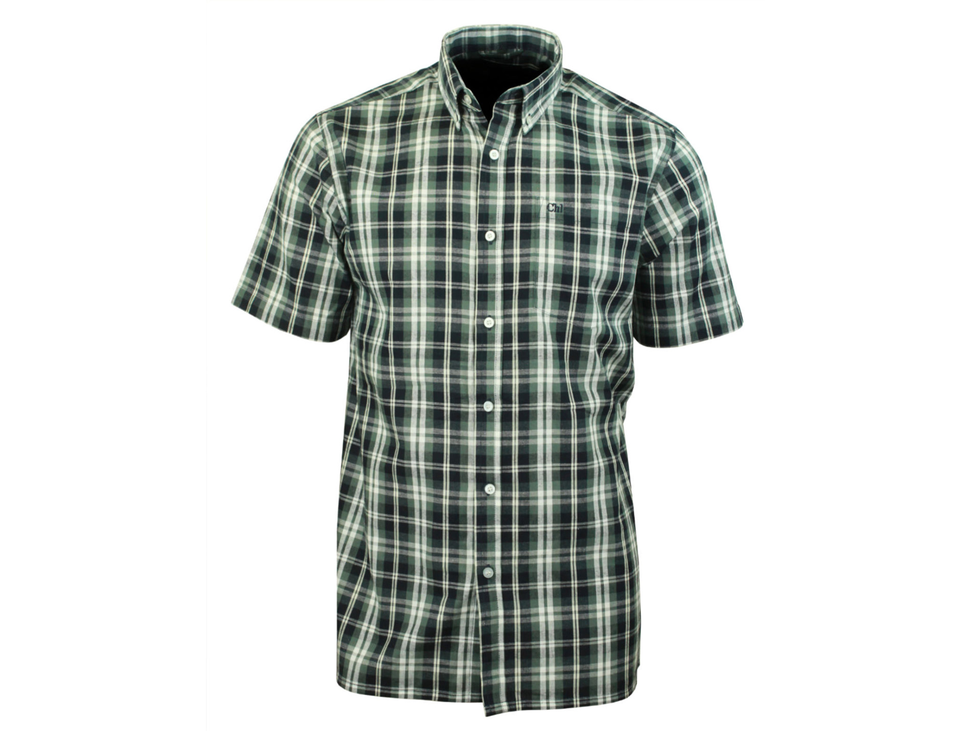 Chemise manches courtes CHALLENGER Bienvenue1 vert/mari