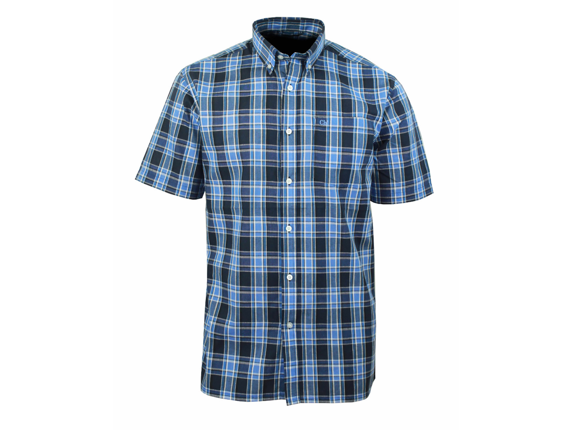 Chemise manches courtes CHALLENGER Blanco1 bleu