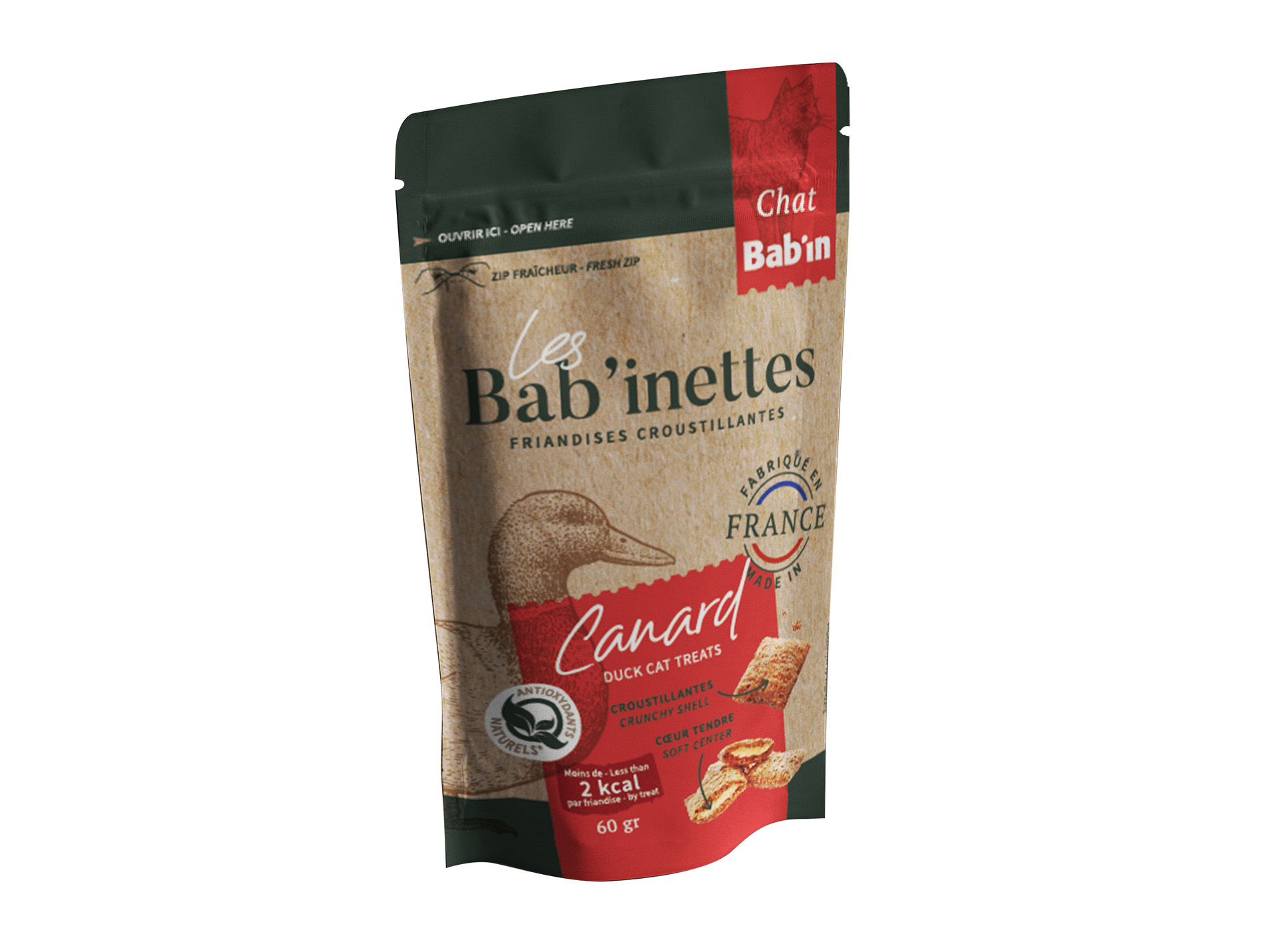 Friandises chat BAB'IN Bab'inettes canard 60g