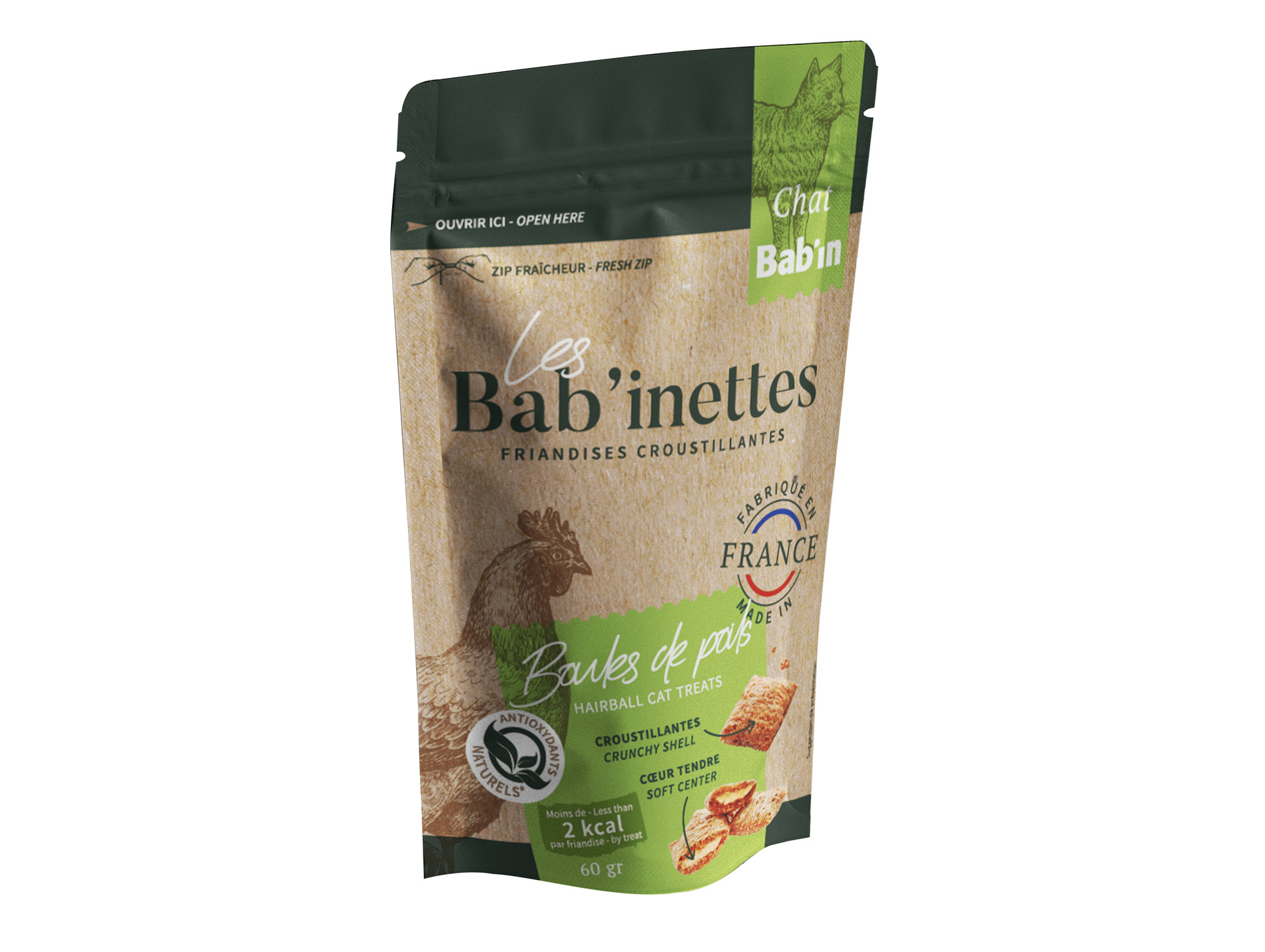 Friandises chat BAB'IN Bab'inettes boules de poils 60g