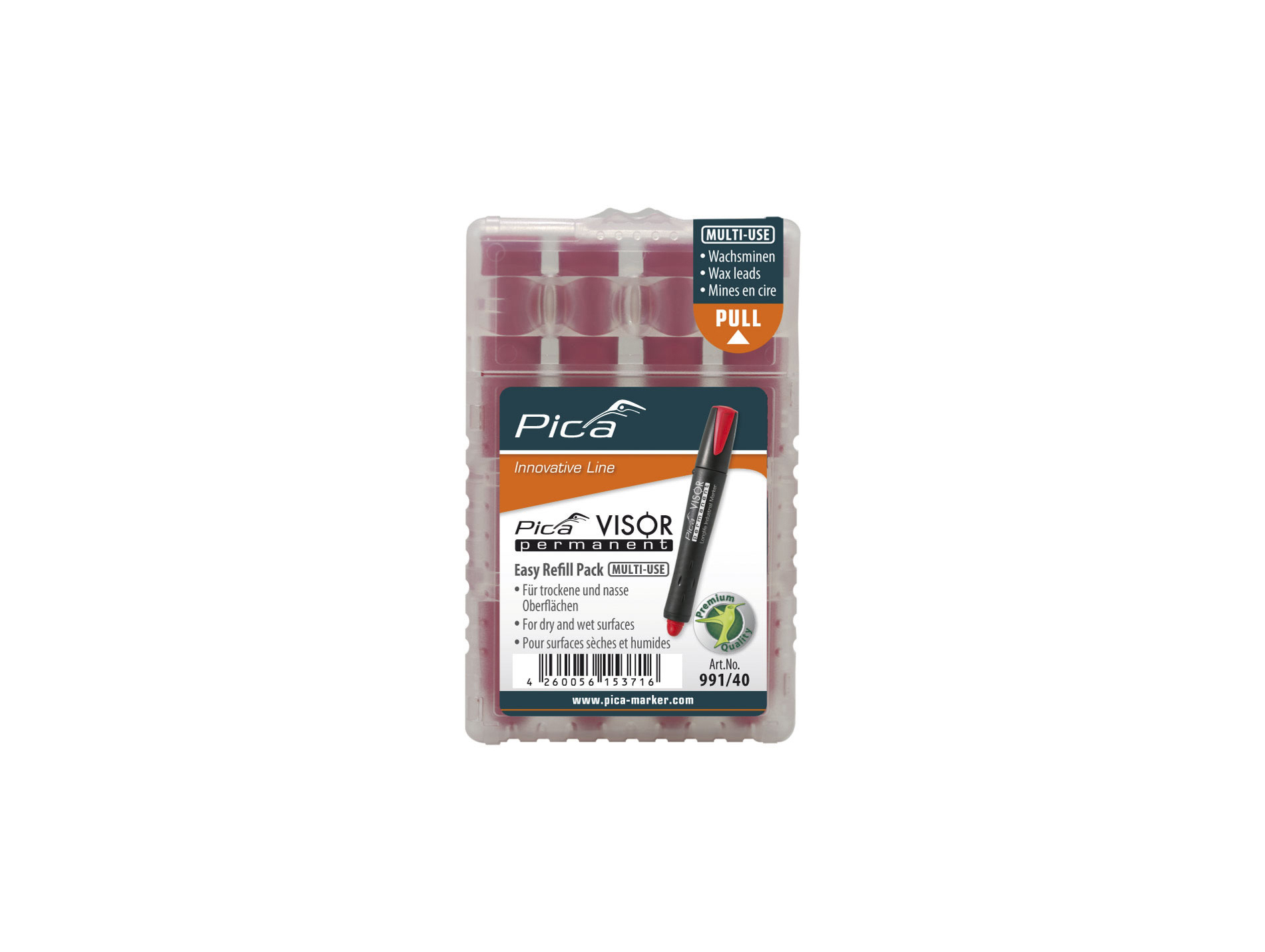 Mine de rechange marqueur visor permanent PICA rouge