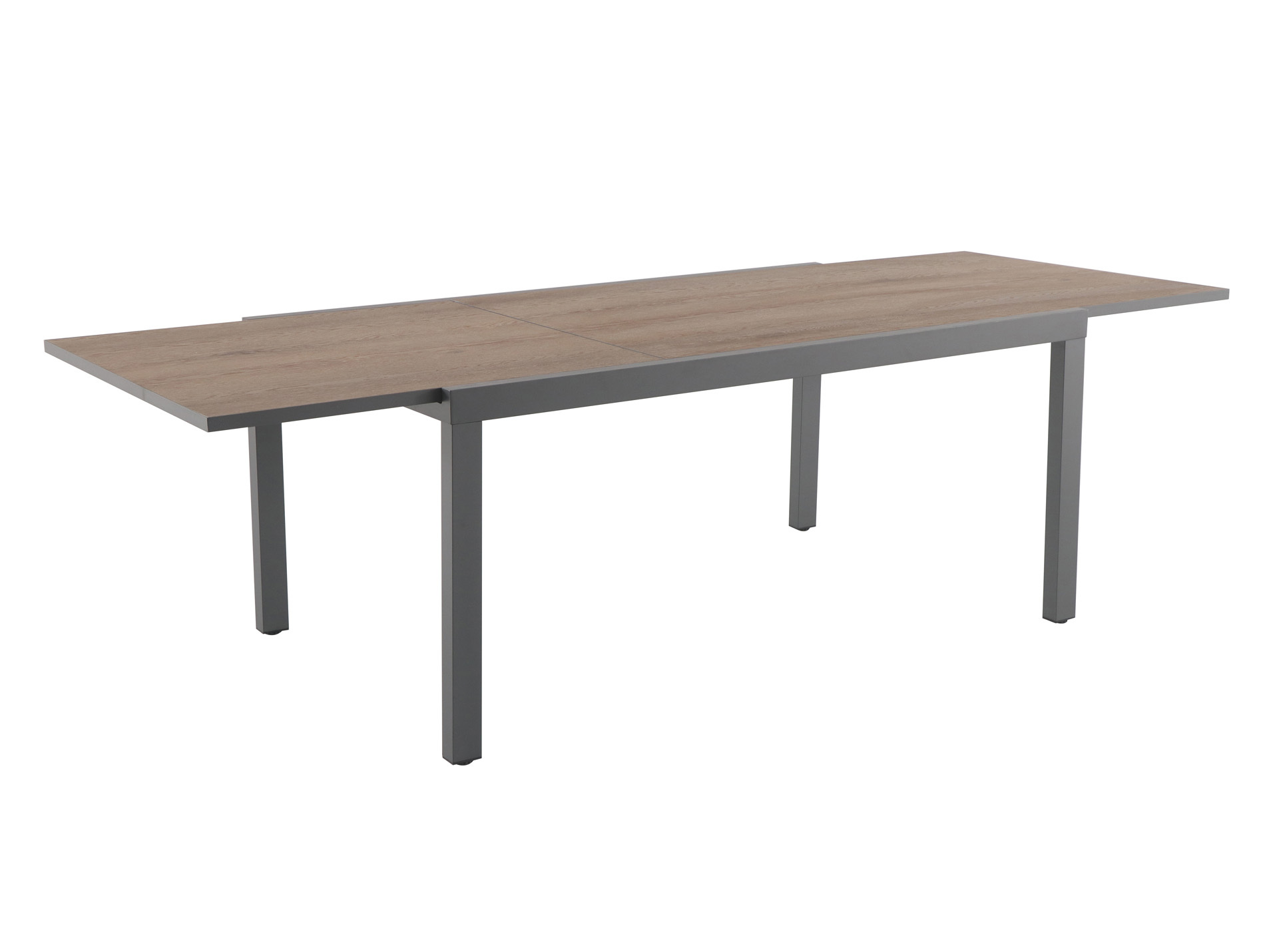Table de jardin extensible aluminium MWH Lanza teck gris
