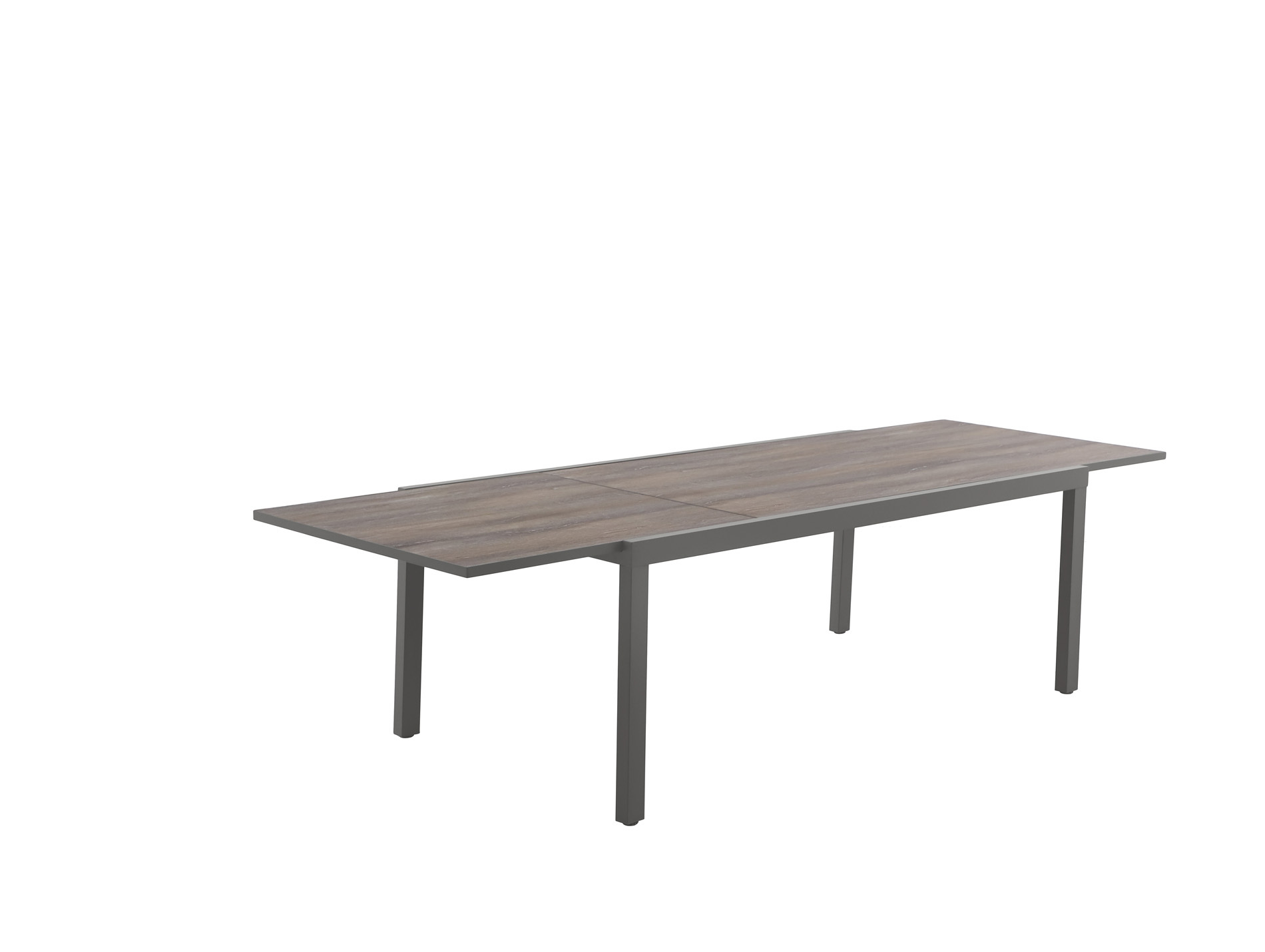 Table de jardin extensible aluminium MWH Lanza bois gris