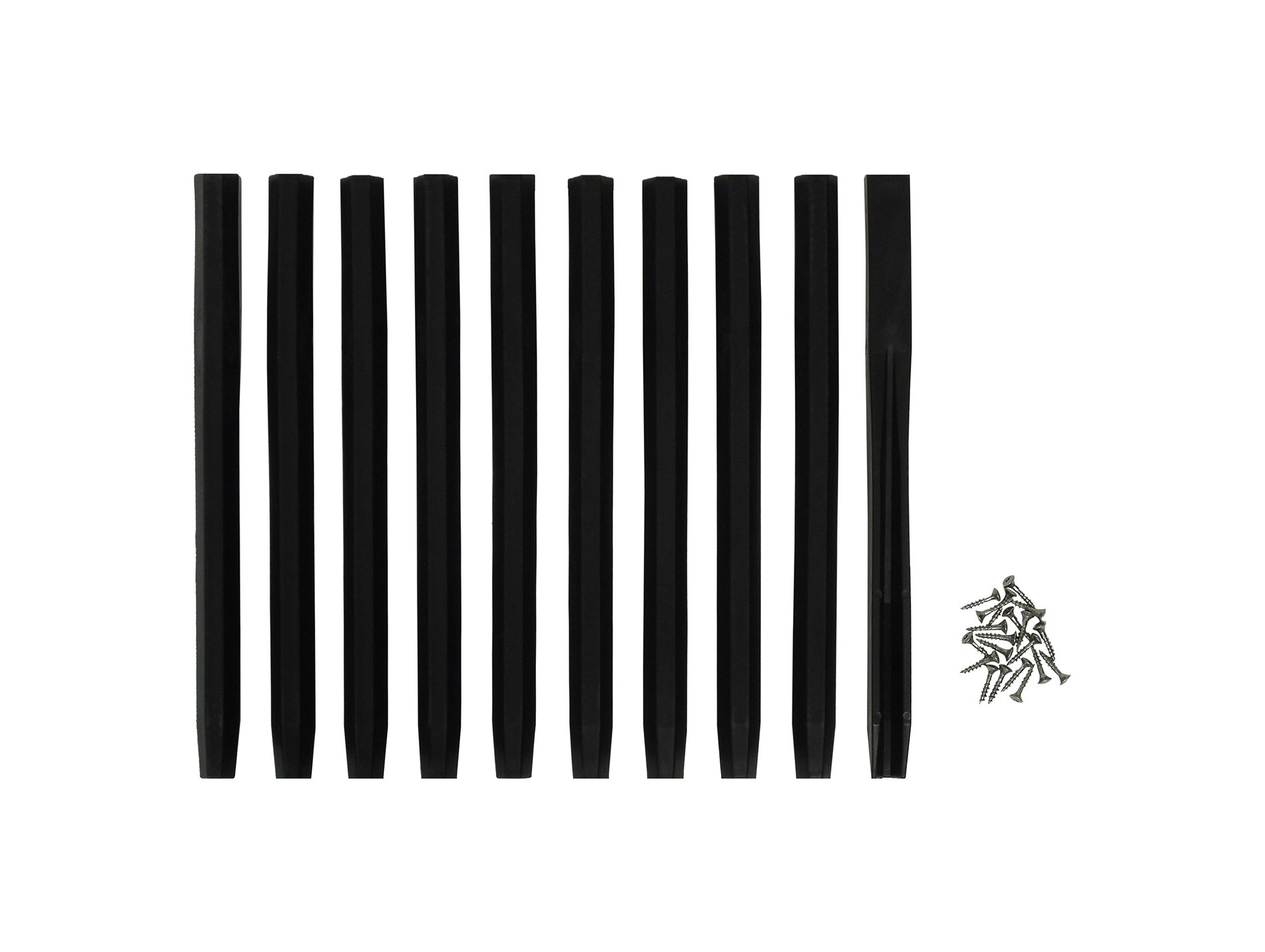 Kit piquets universel pour bordure de jardin x10 noir + 20 vis inox