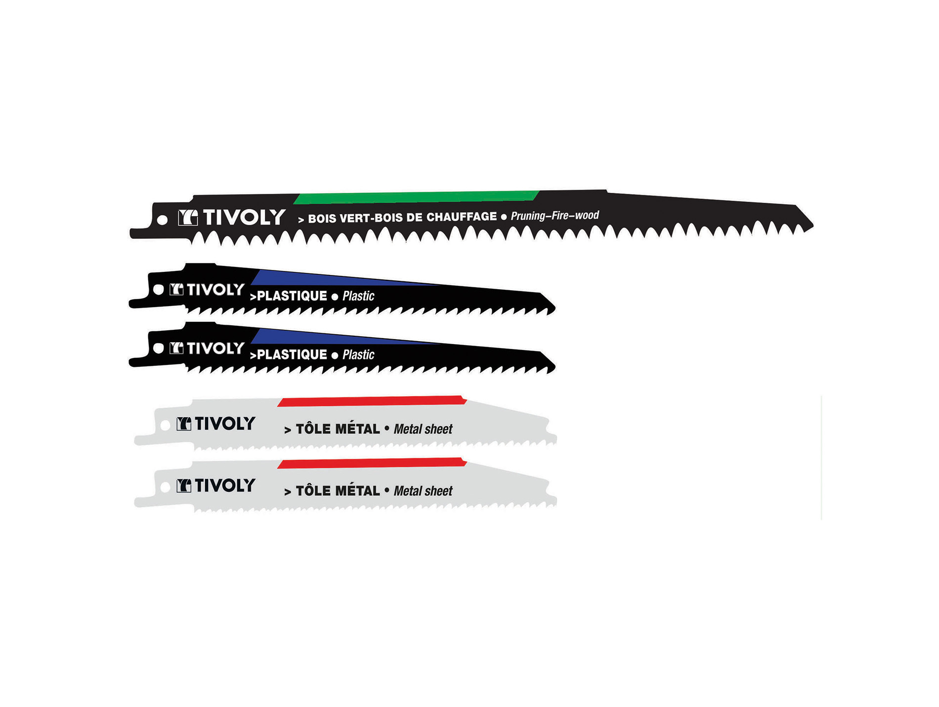 Lame de scie sabre pour métal, plastique et élagage x5