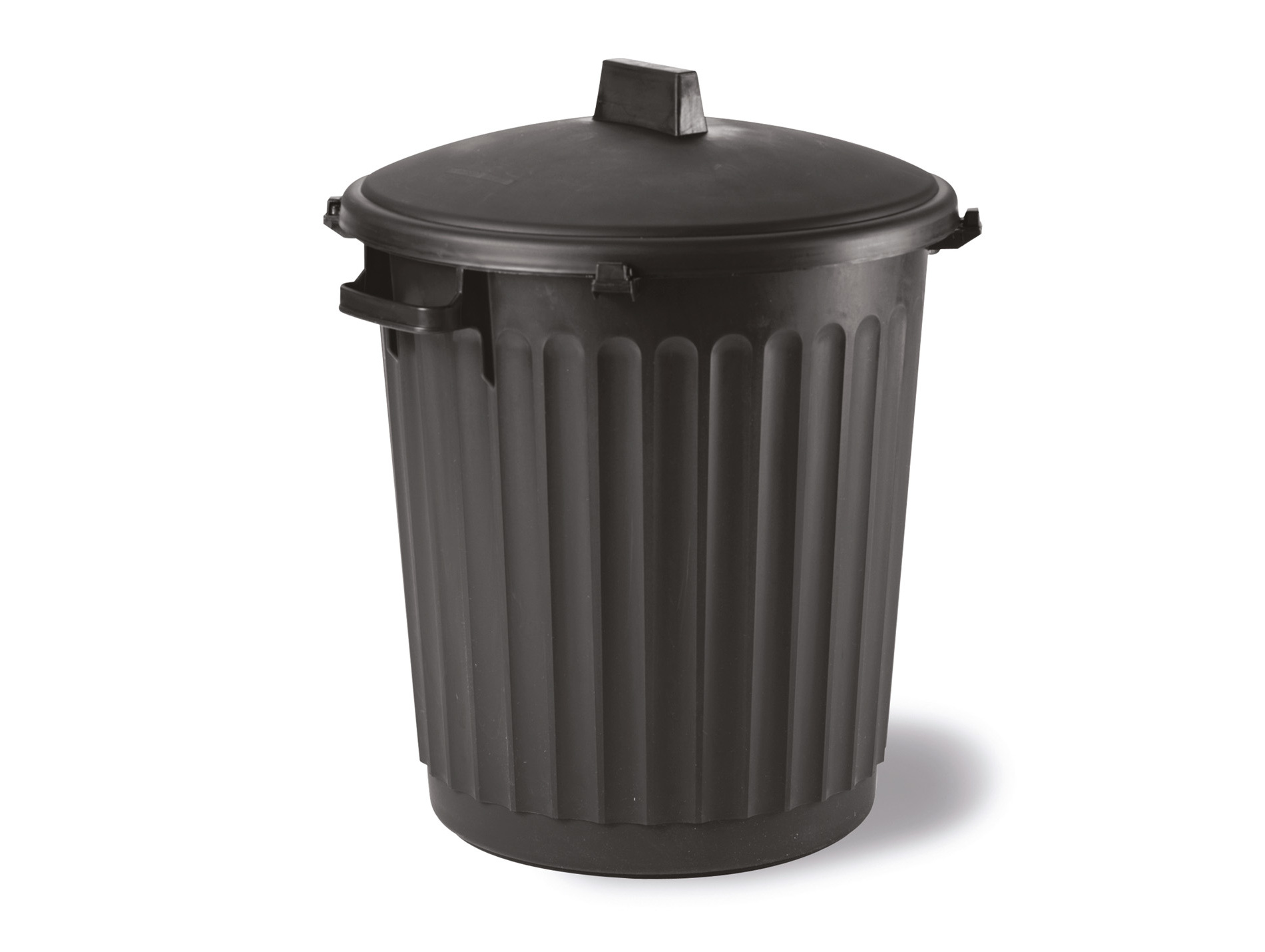 Poubelle avec couvercle 80L noir EDA