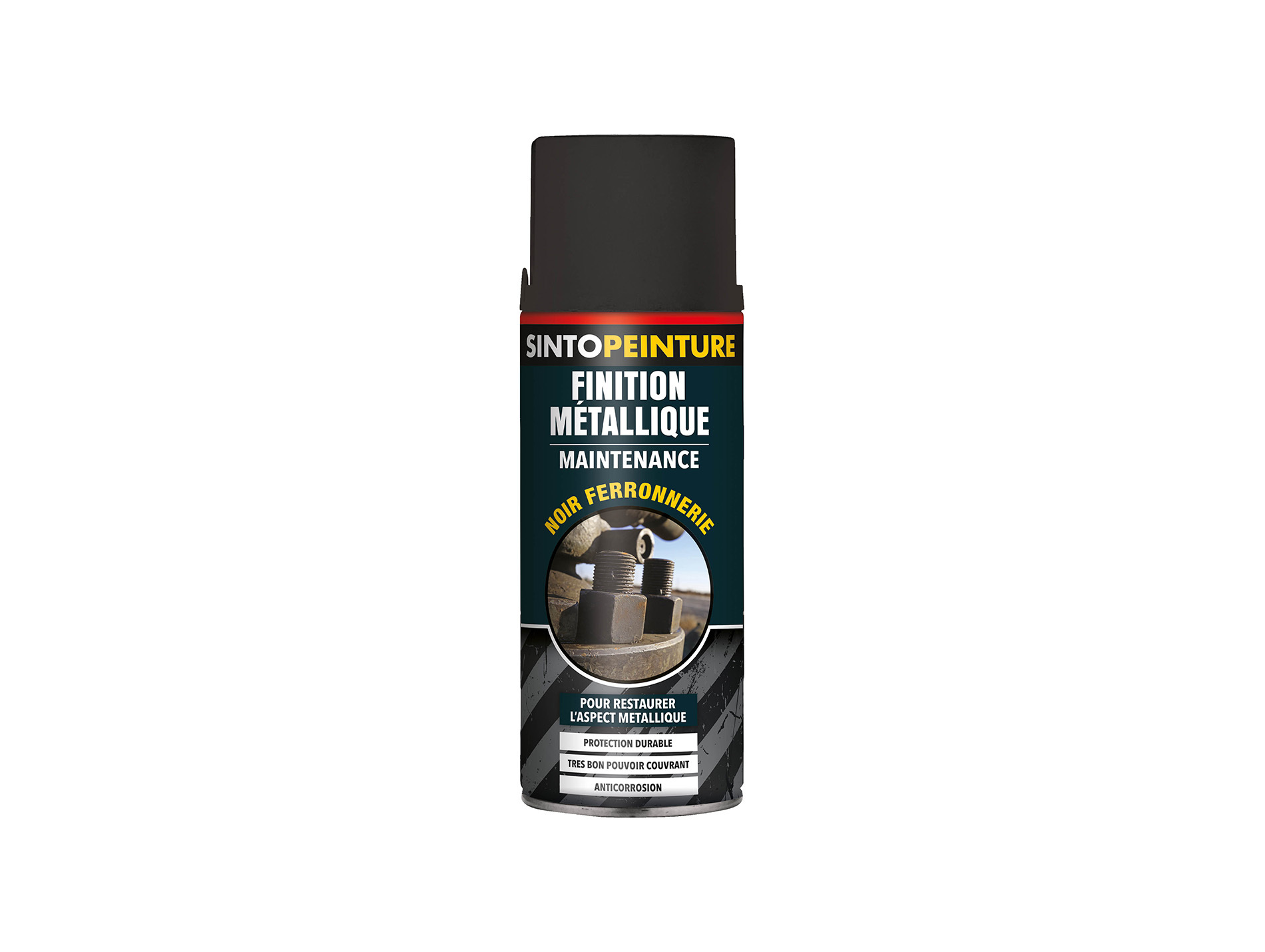 Peinture finition métallique SINTO Noir ferronnerie 400ml