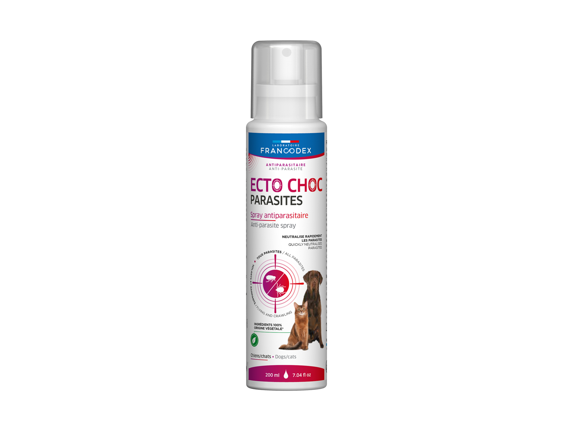 Spray antiparasitaire FRANCODEX chien et chat 200ml