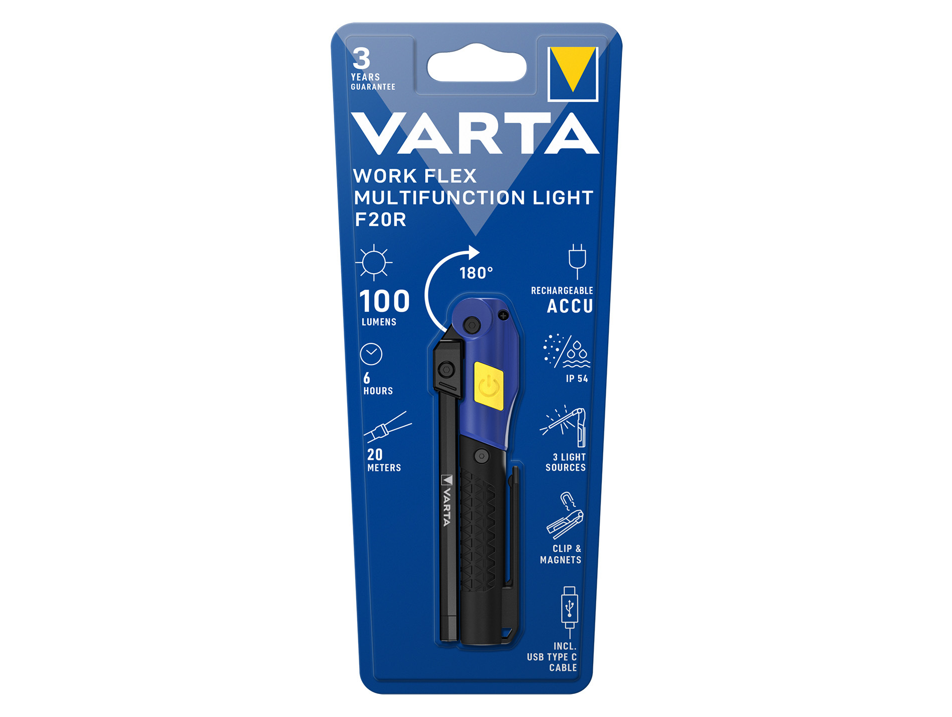 Lampe torche rechargeable VARTA WORK FLEX F20R