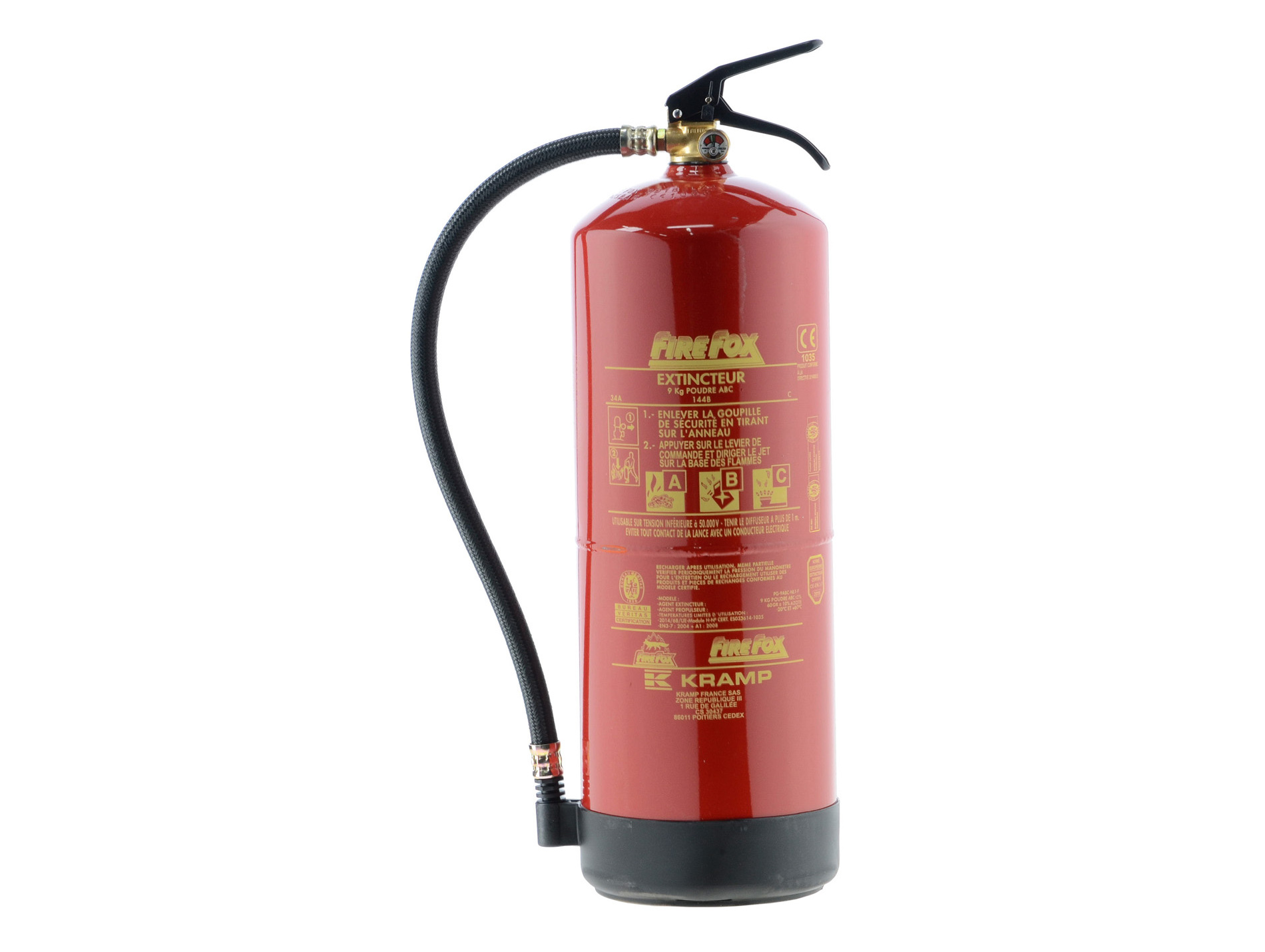 Extincteur à poudre 9Kg classe ABC