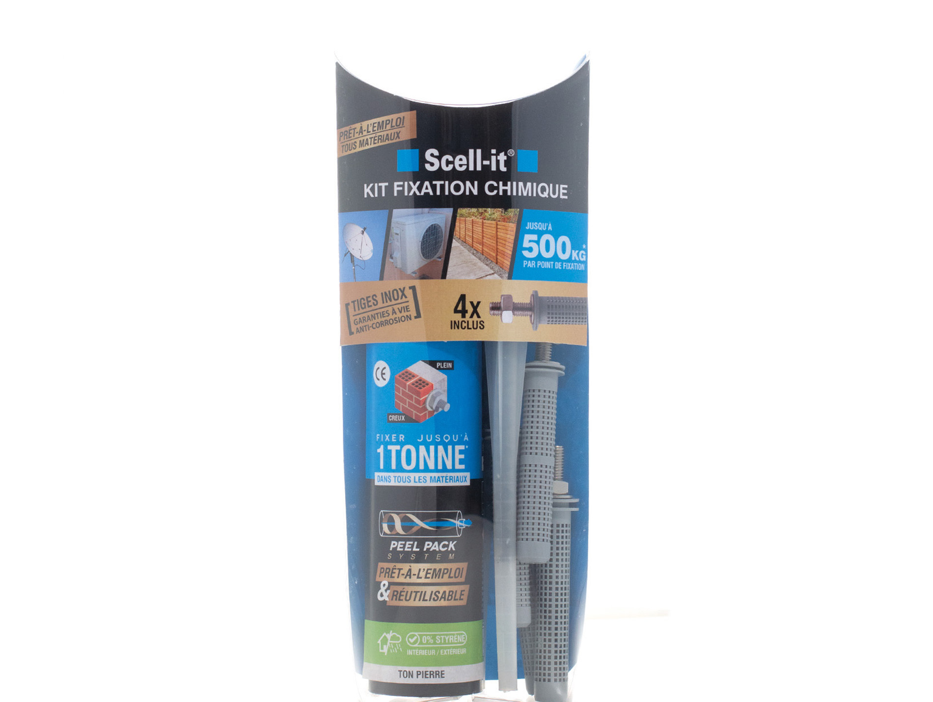 Kit de fixation chimique Inox M8 SCELL-IT