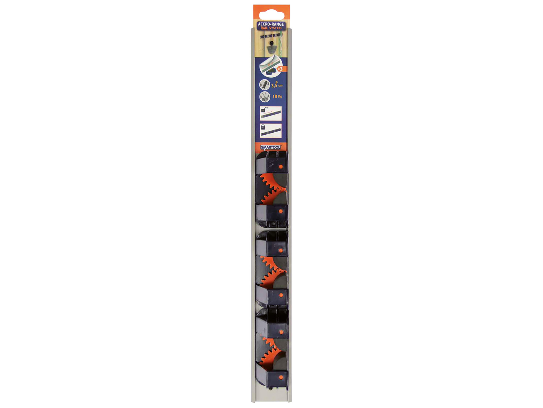 Rail de 3 supports de rangement porte outils